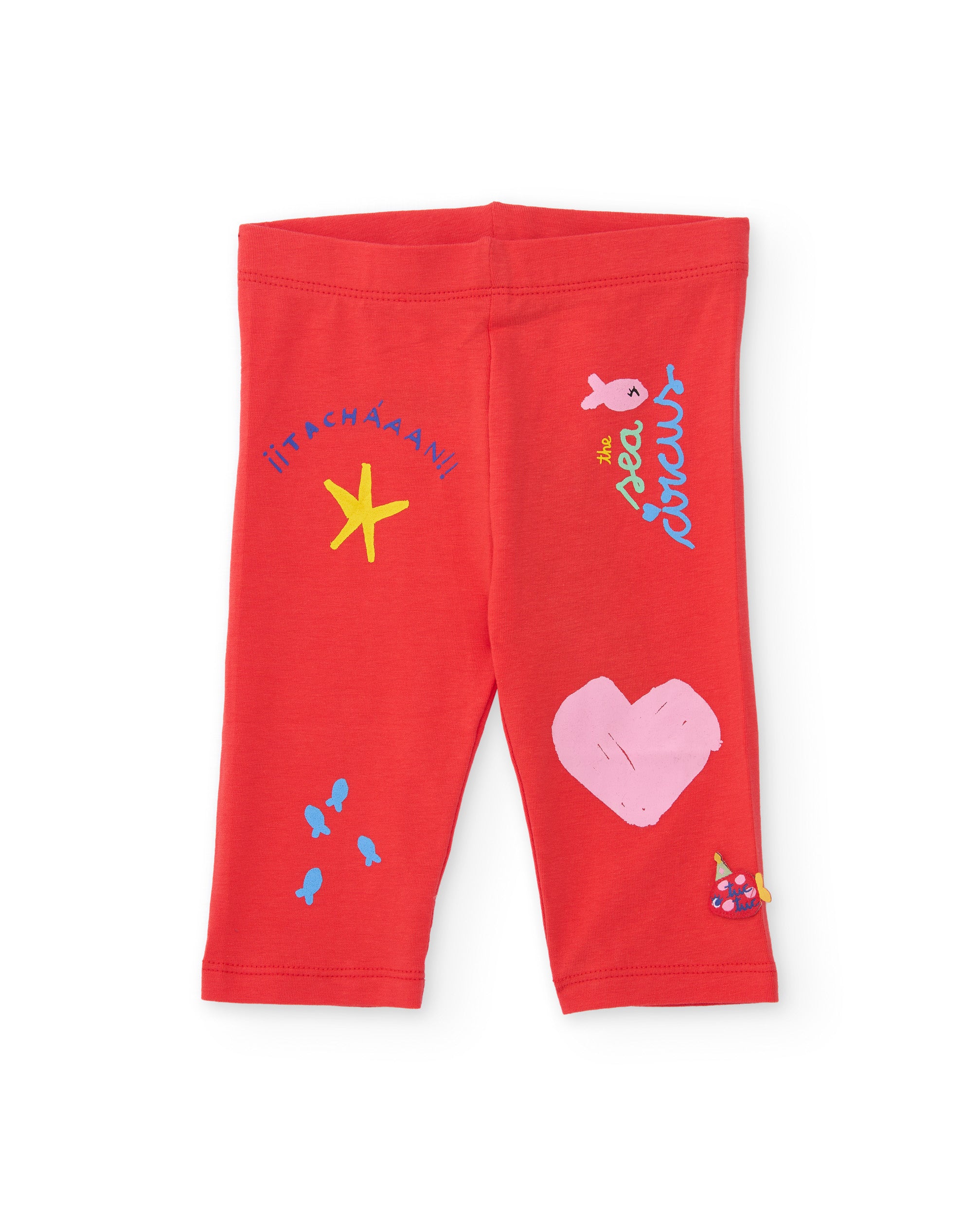 Leggings de niña de punto y estampados decorativos