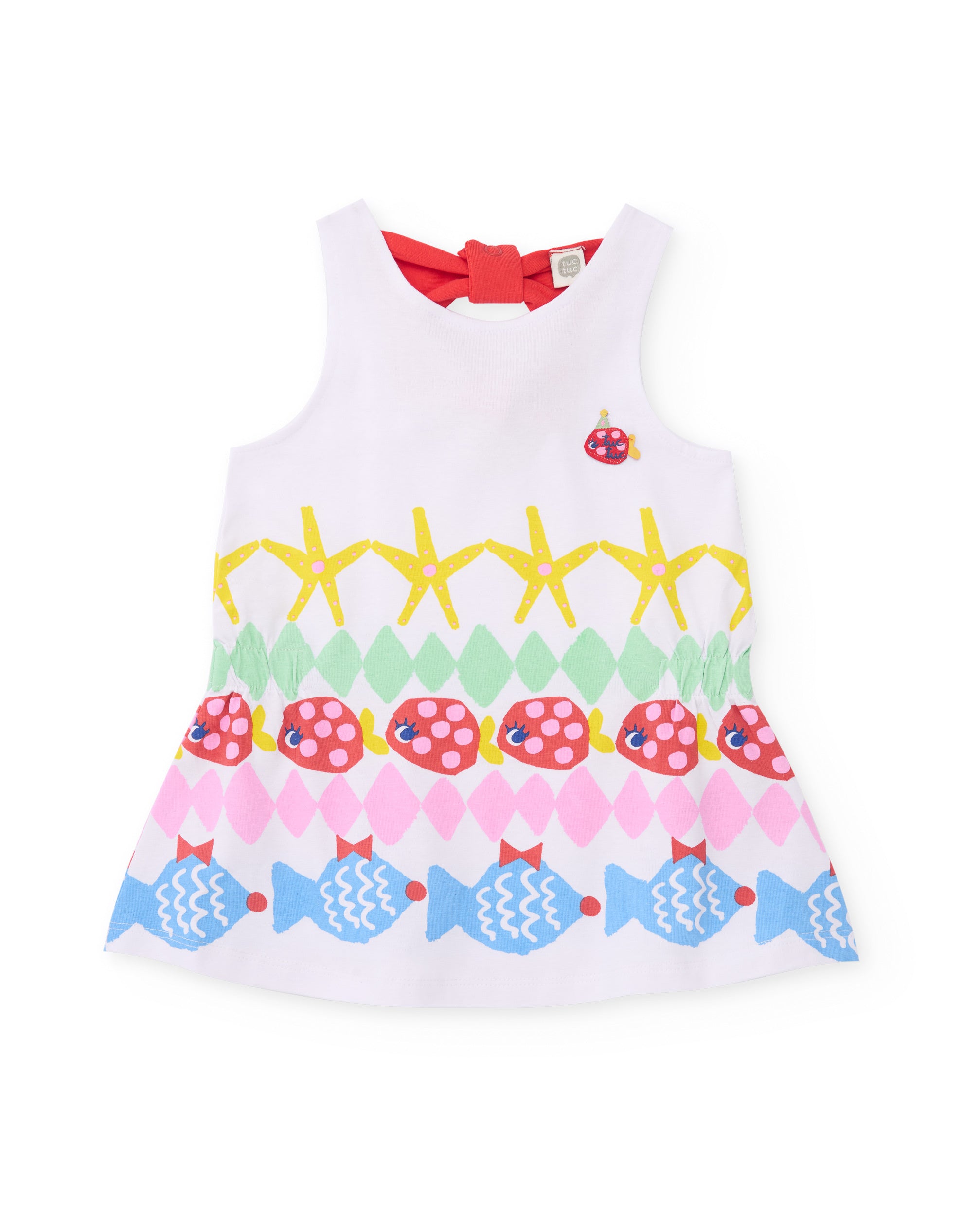 Vestido de niña de punto con lazo en la espalda