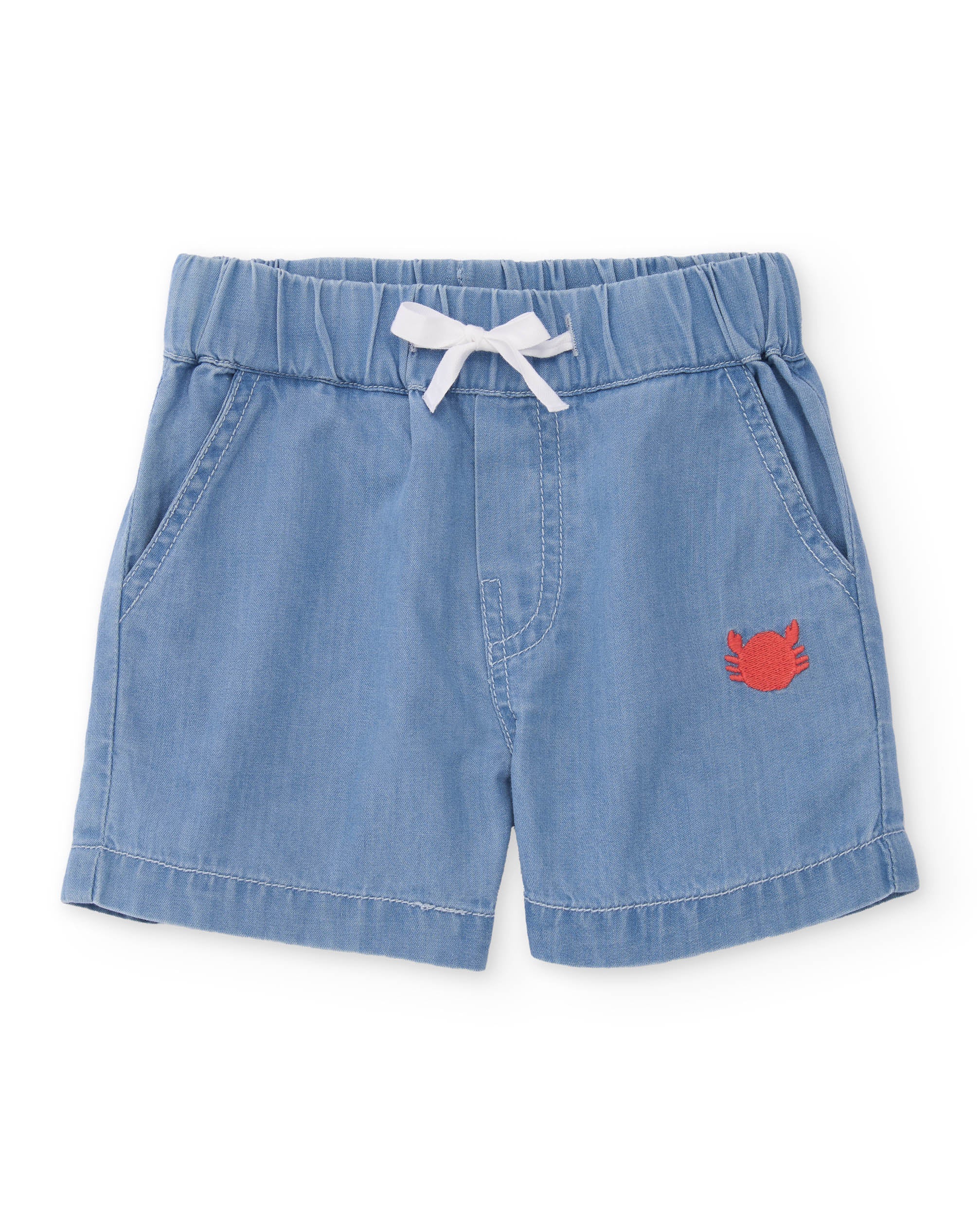 Bermuda de niño de plana y denim ligero
