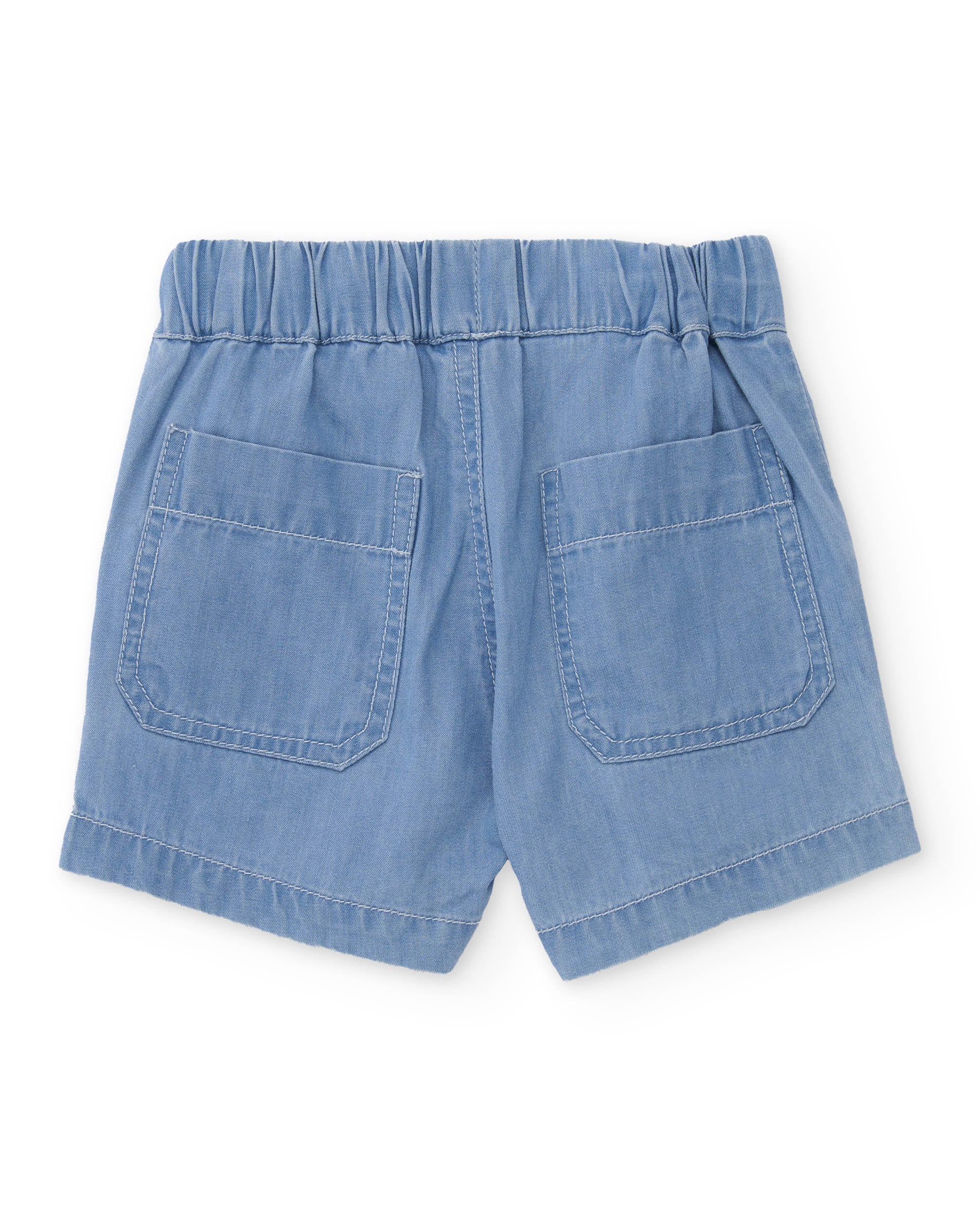 Bermuda de niño de plana y denim ligero
