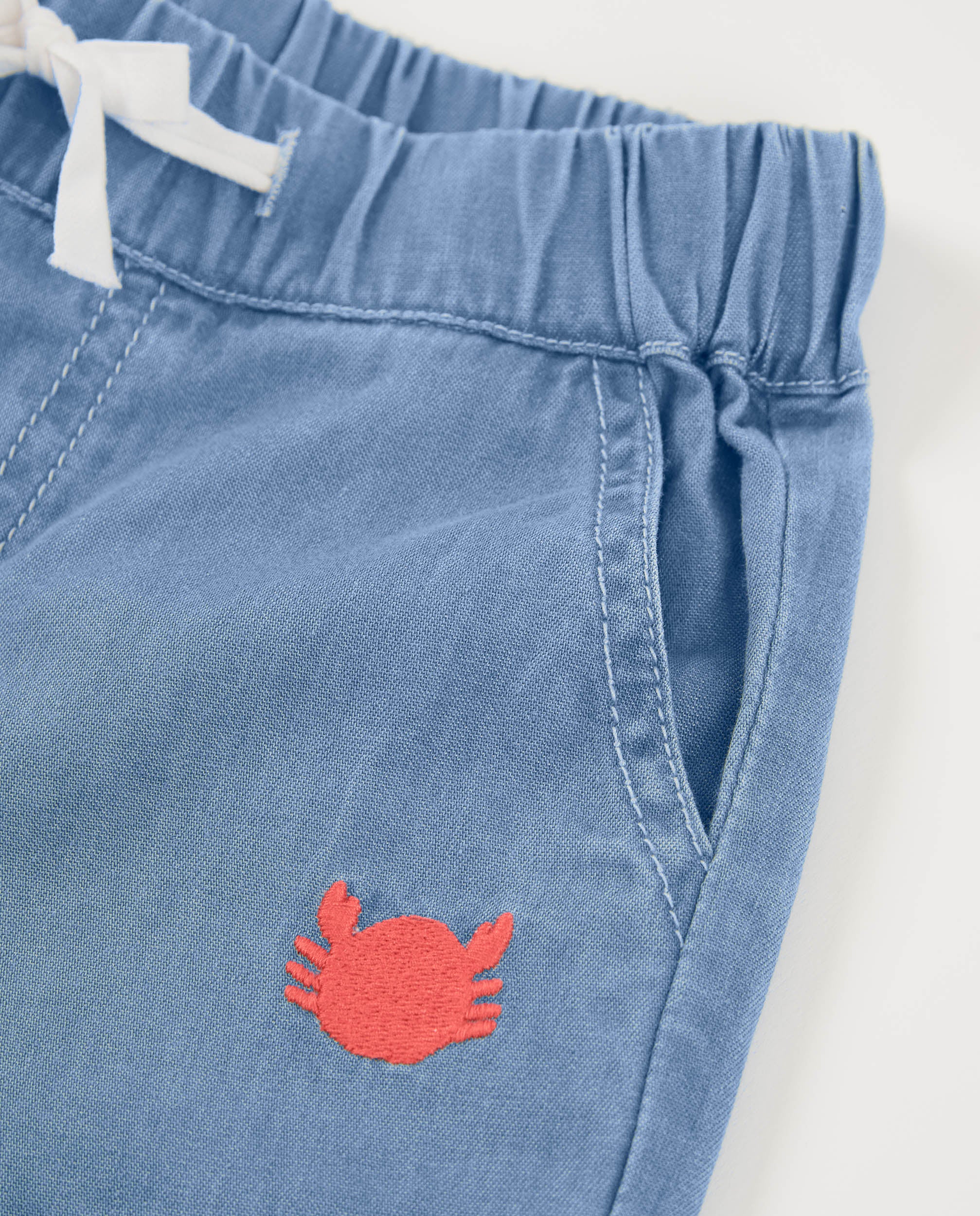 Bermuda de niño de plana y denim ligero