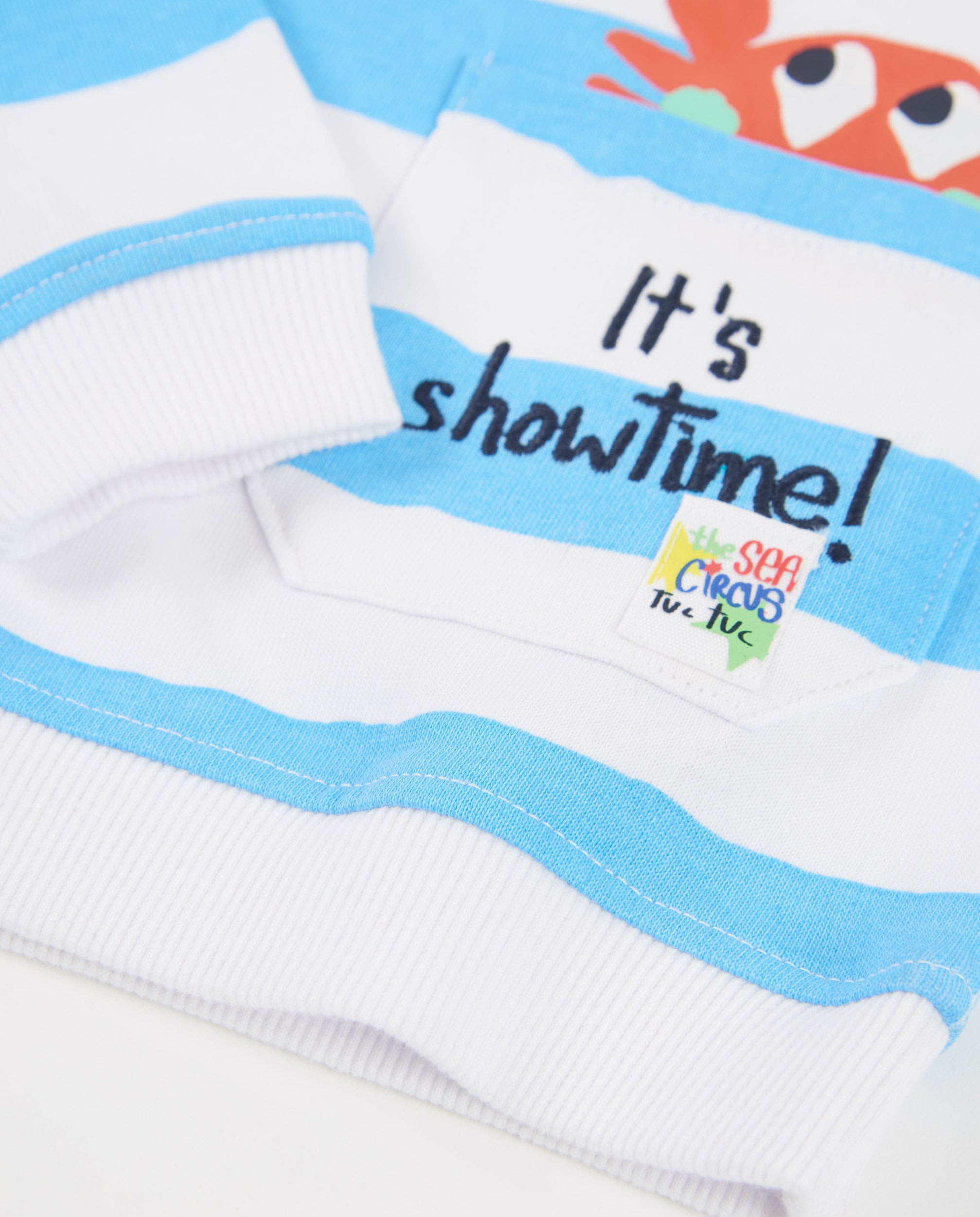 Sudadera de niño de punto y estampado a rayas