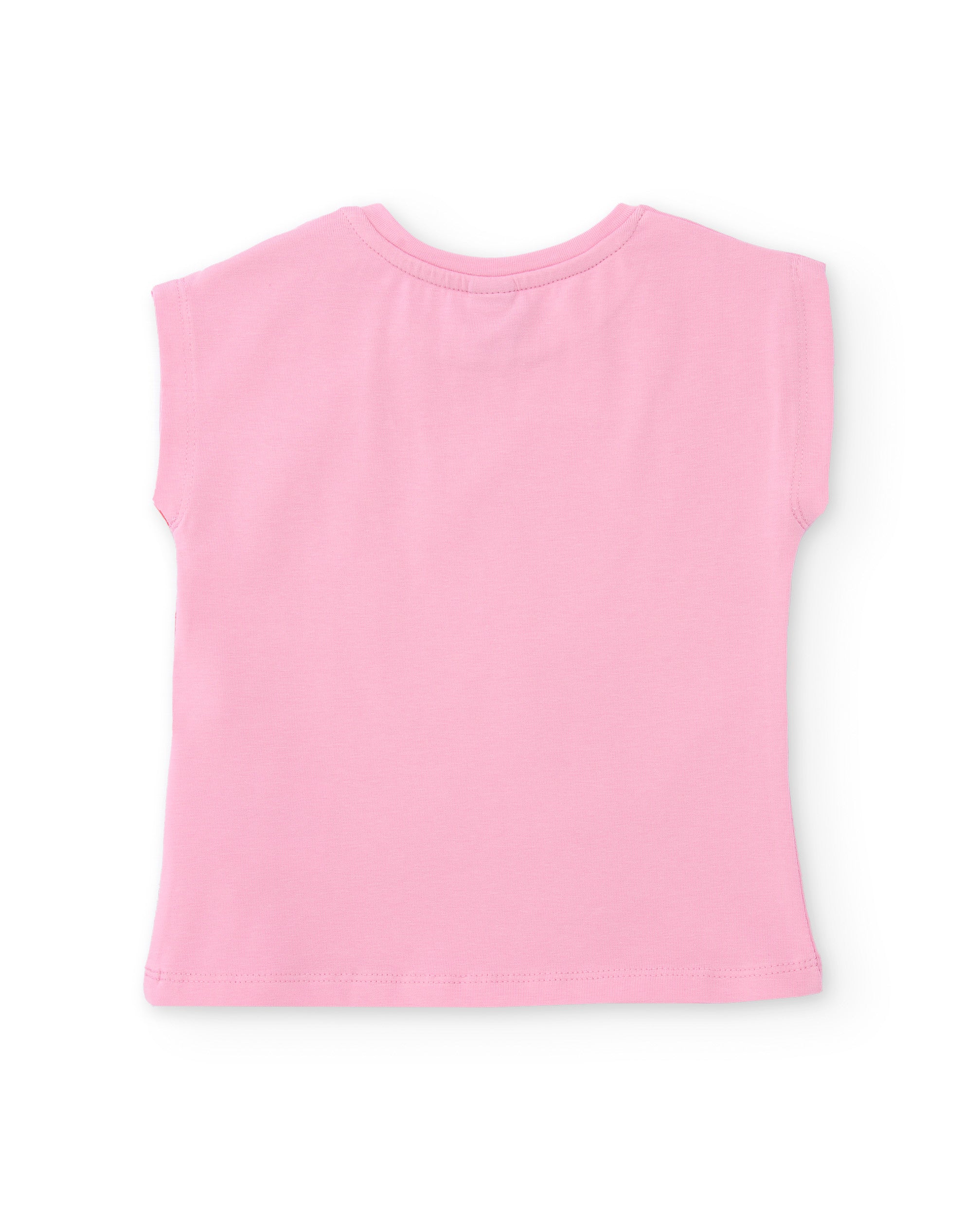 Camiseta de niña de punto y estampado corazones