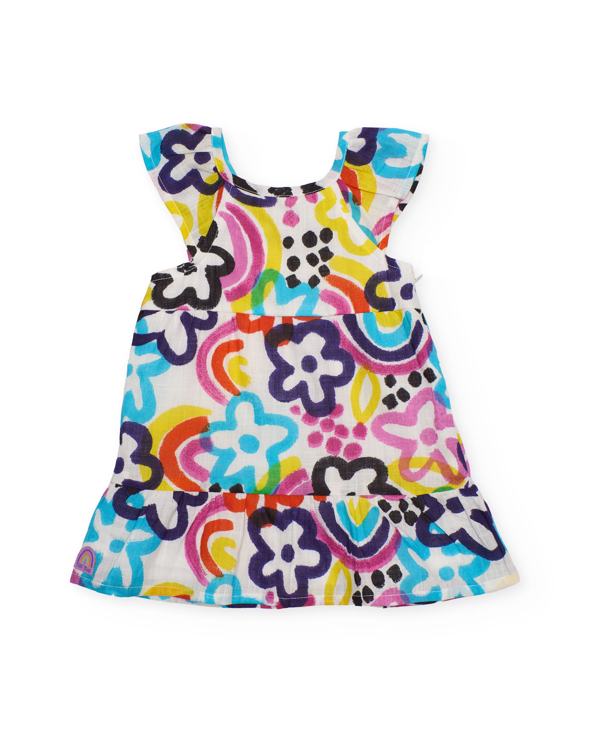 Vestido de niña de plana y estampado floral