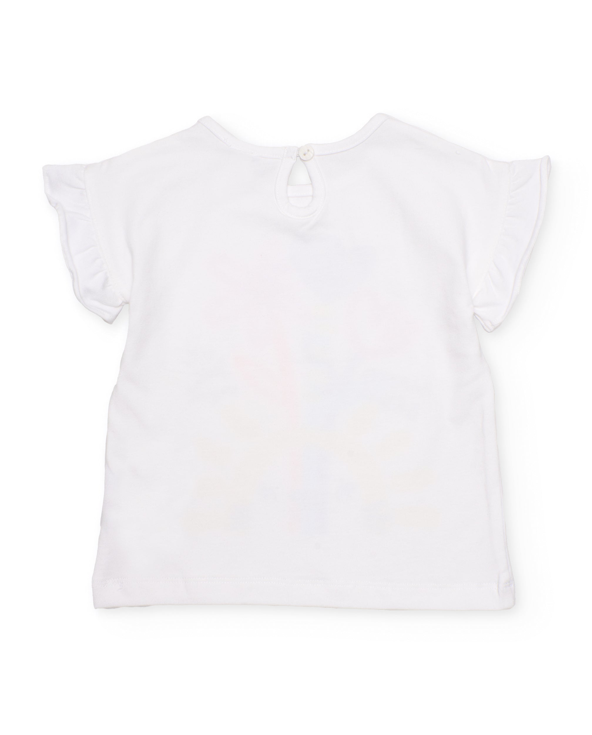 Camiseta de niña de punto con volantes en mangas