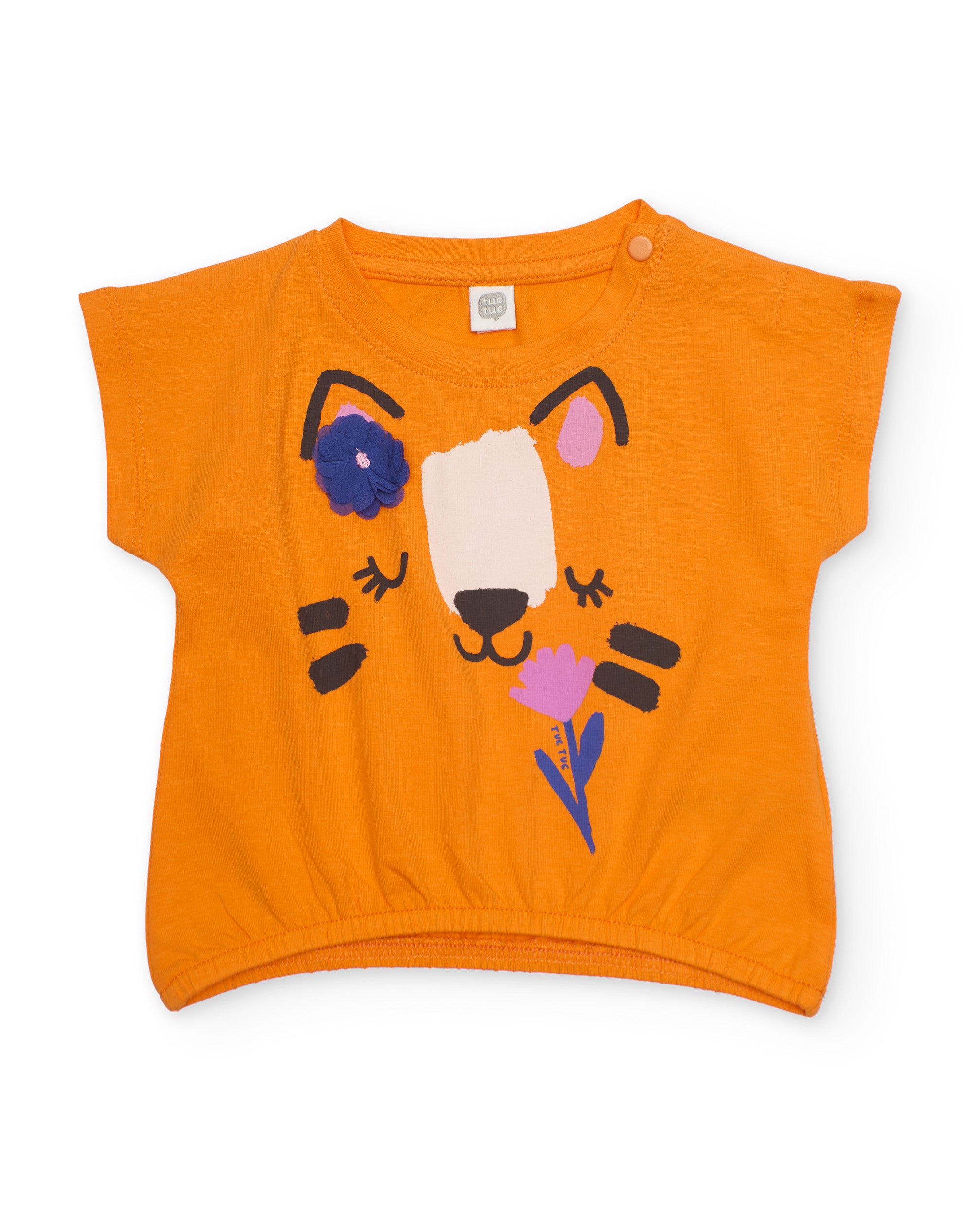 Conjunto de niña de punto con flor aplicada