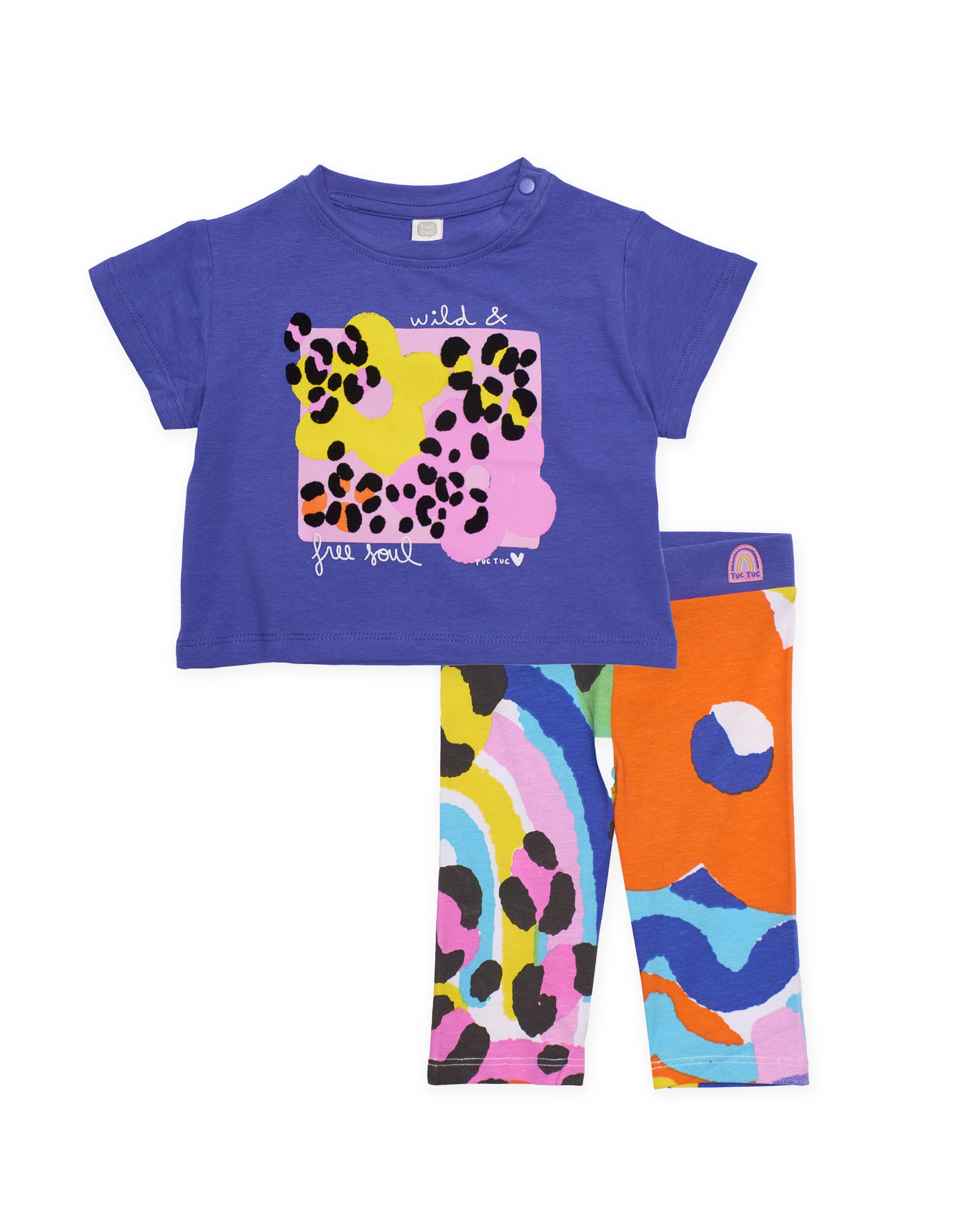 Conjunto de niña de punto con estampado abstracto