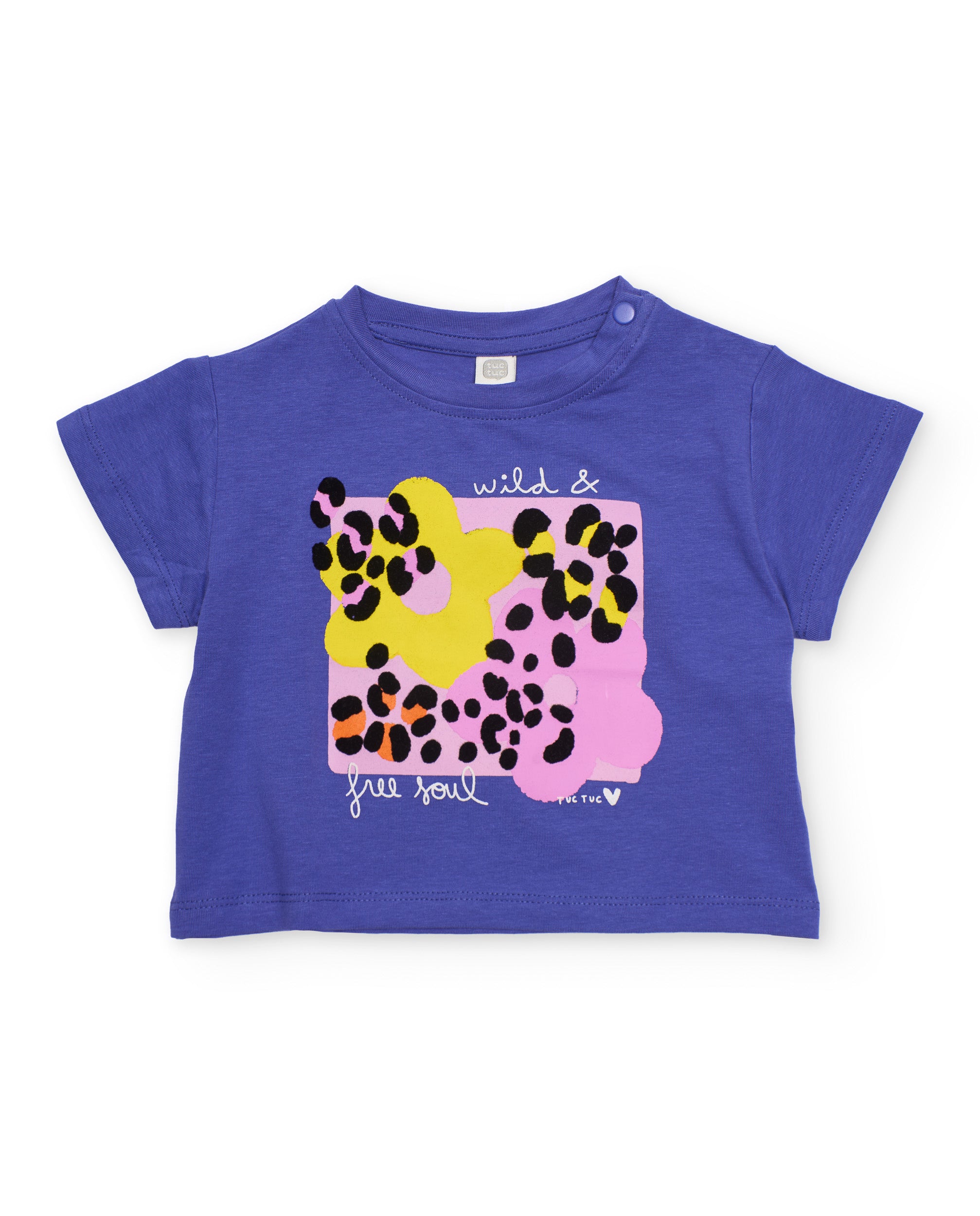 Camiseta de niña de punto con estampado frontal