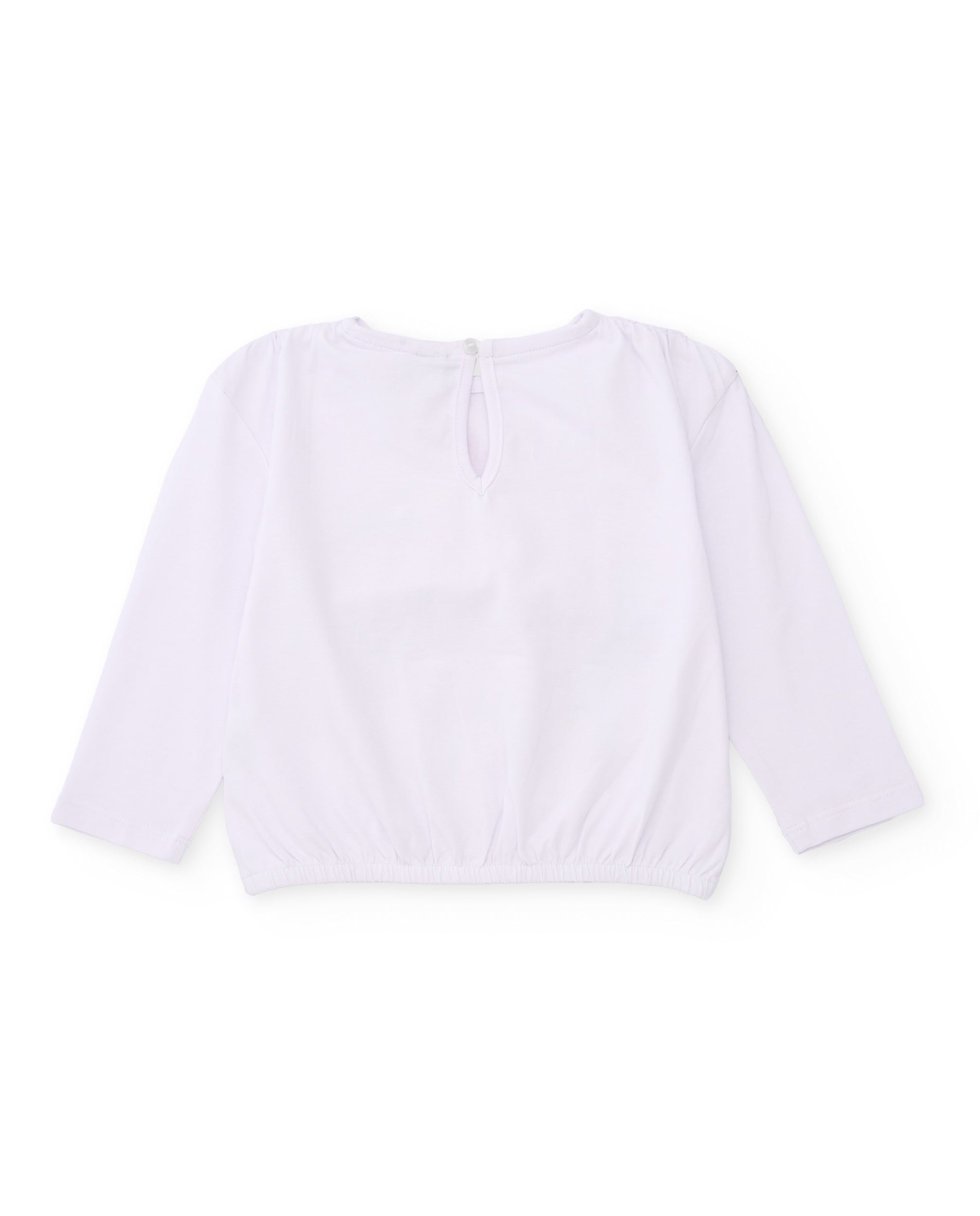 Camiseta de niña de punto y flores en relieve