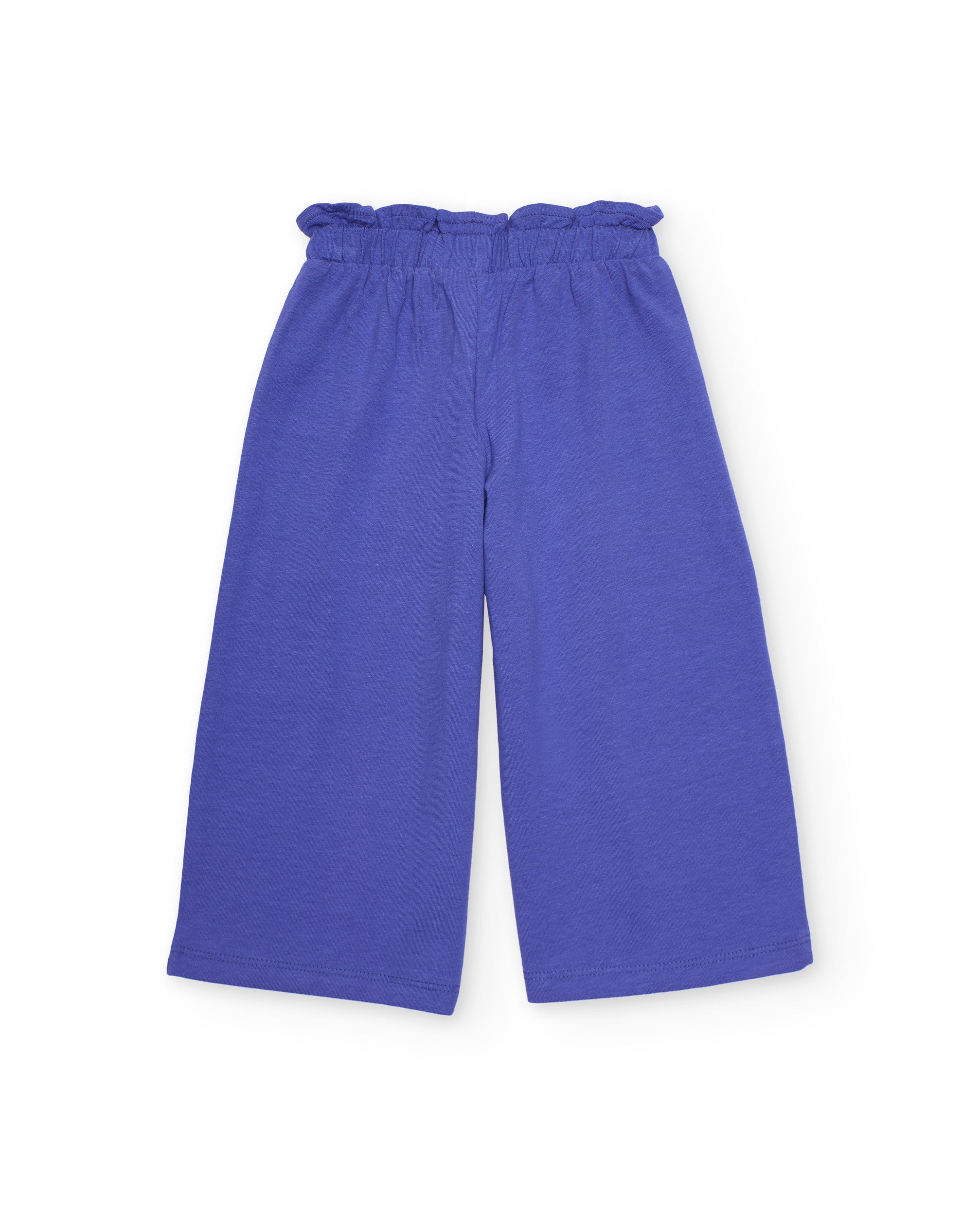 Pantalones de niña de punto y cinturilla elástica fruncida