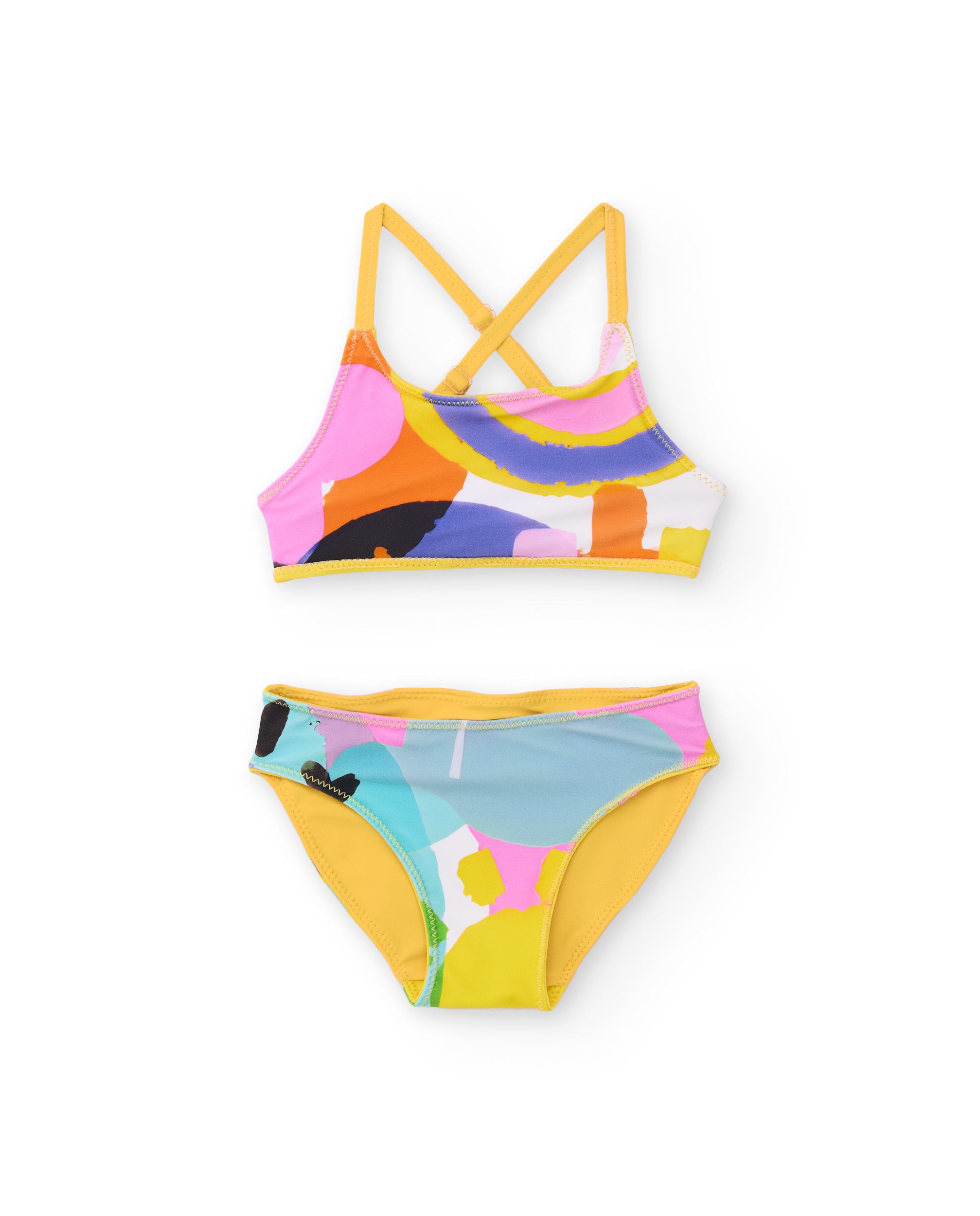 Bikini de niña de punto con diseño abstracto