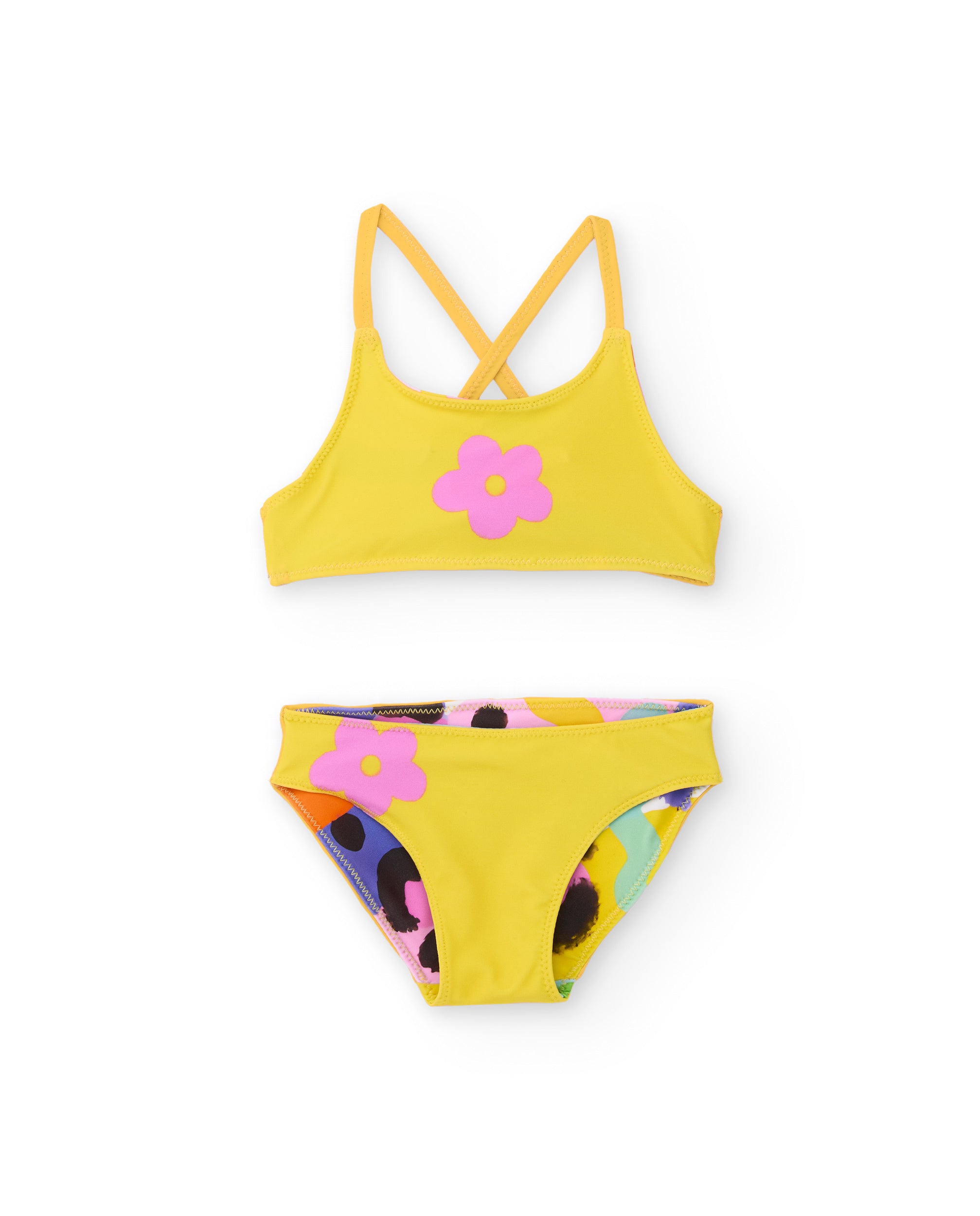 Bikini de niña de punto con diseño abstracto