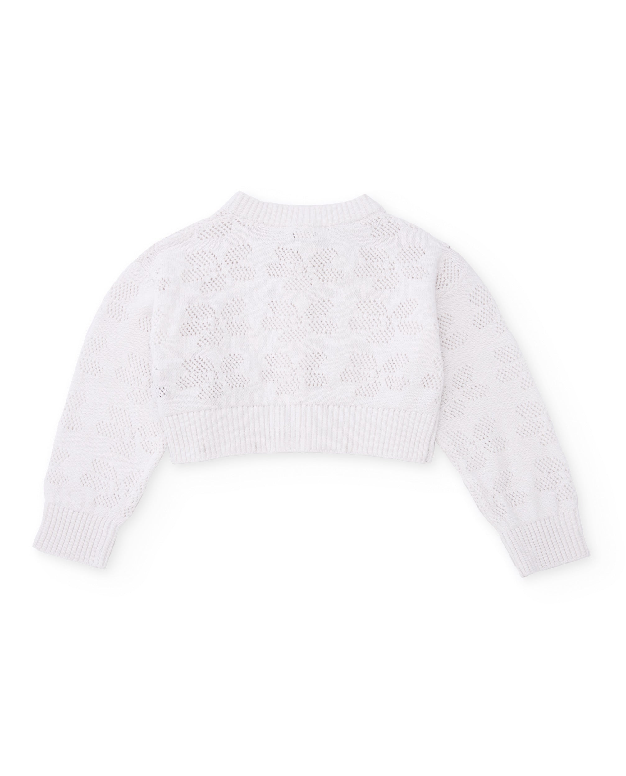 Chaqueta de niña de tricot y diseño calado