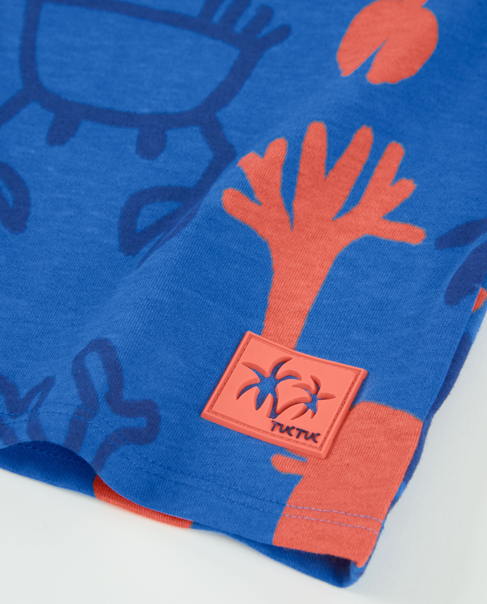 Camiseta de niño de punto y estampado integral marino