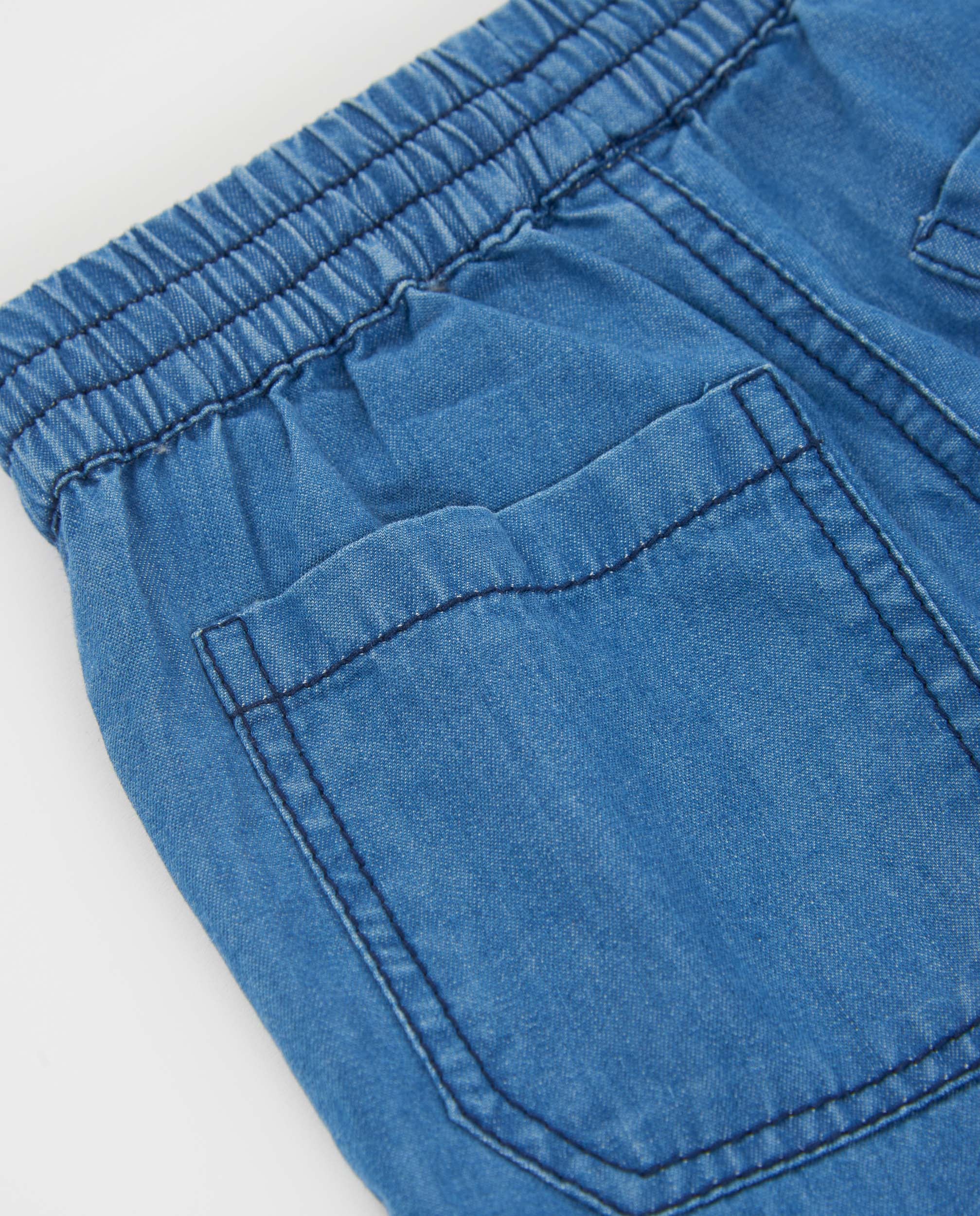 Bermuda de niño de plana y tejido denim
