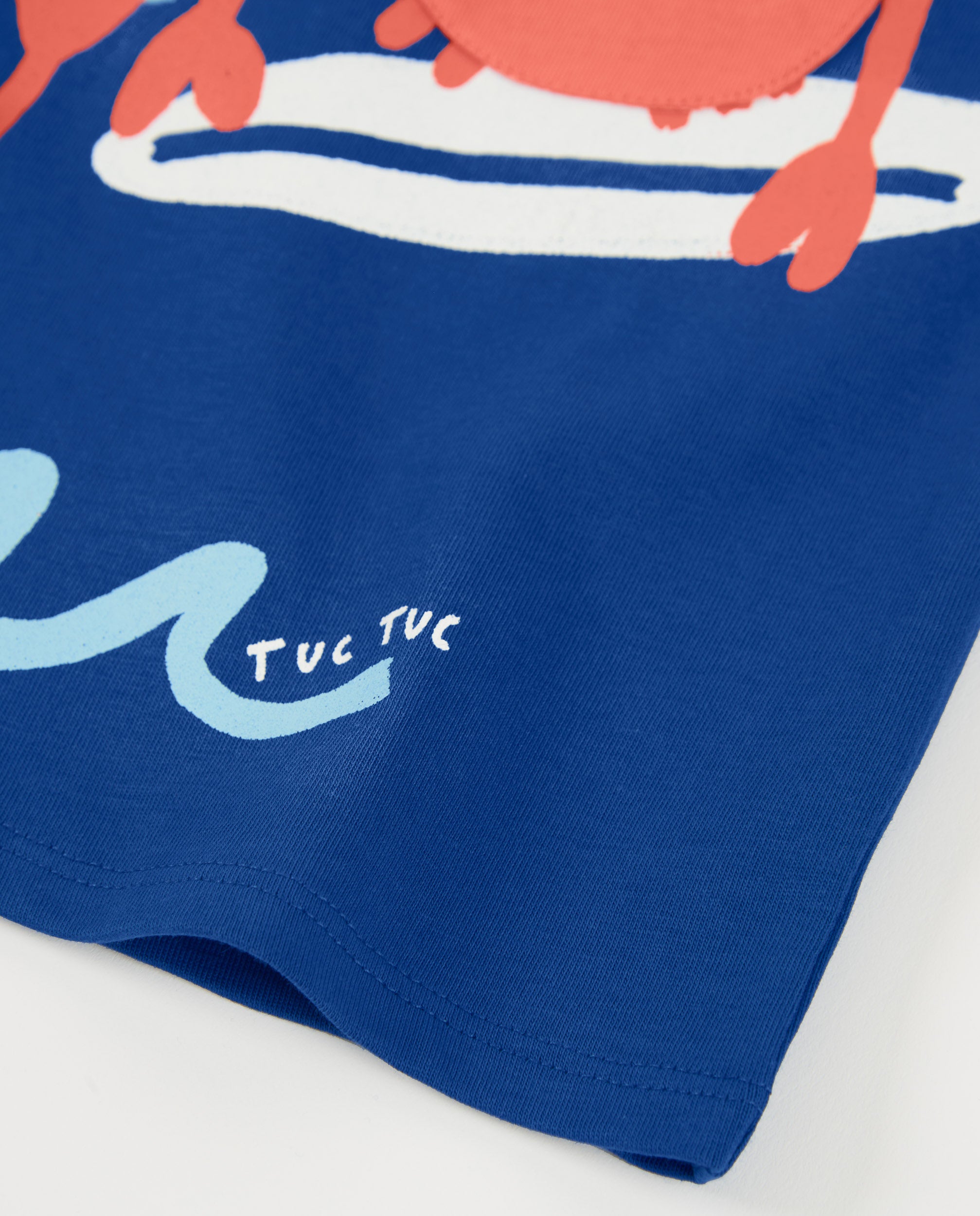 Camiseta de niño de punto y estampado con cangrejos