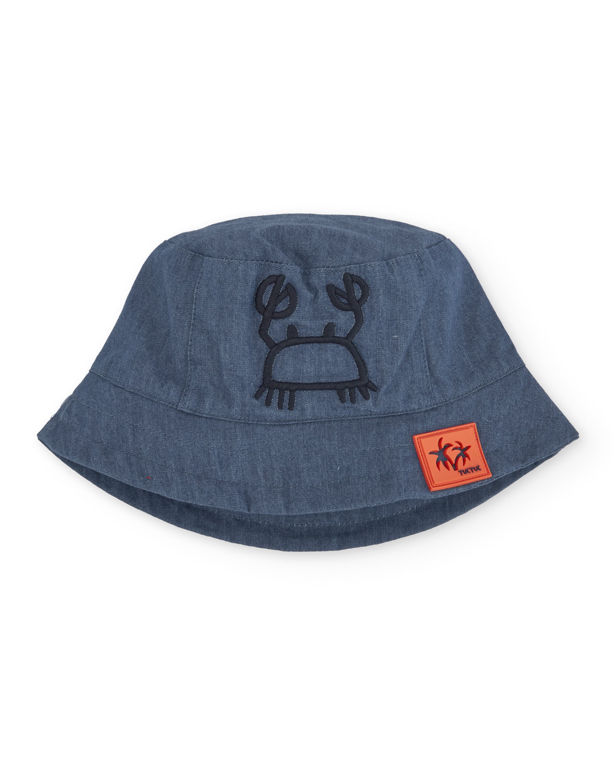 Gorro de niño de plana y bordado de cangrejo