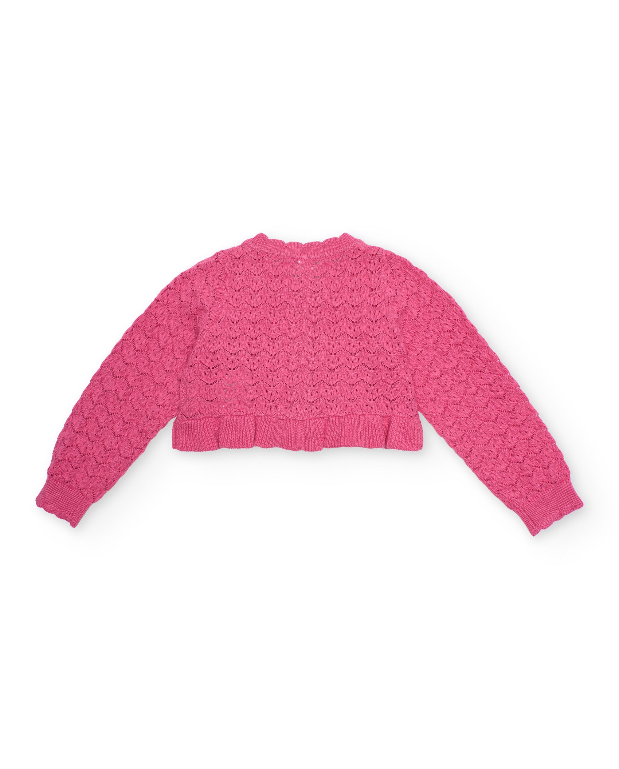 Chaqueta de niña de tricot y calado decorativo