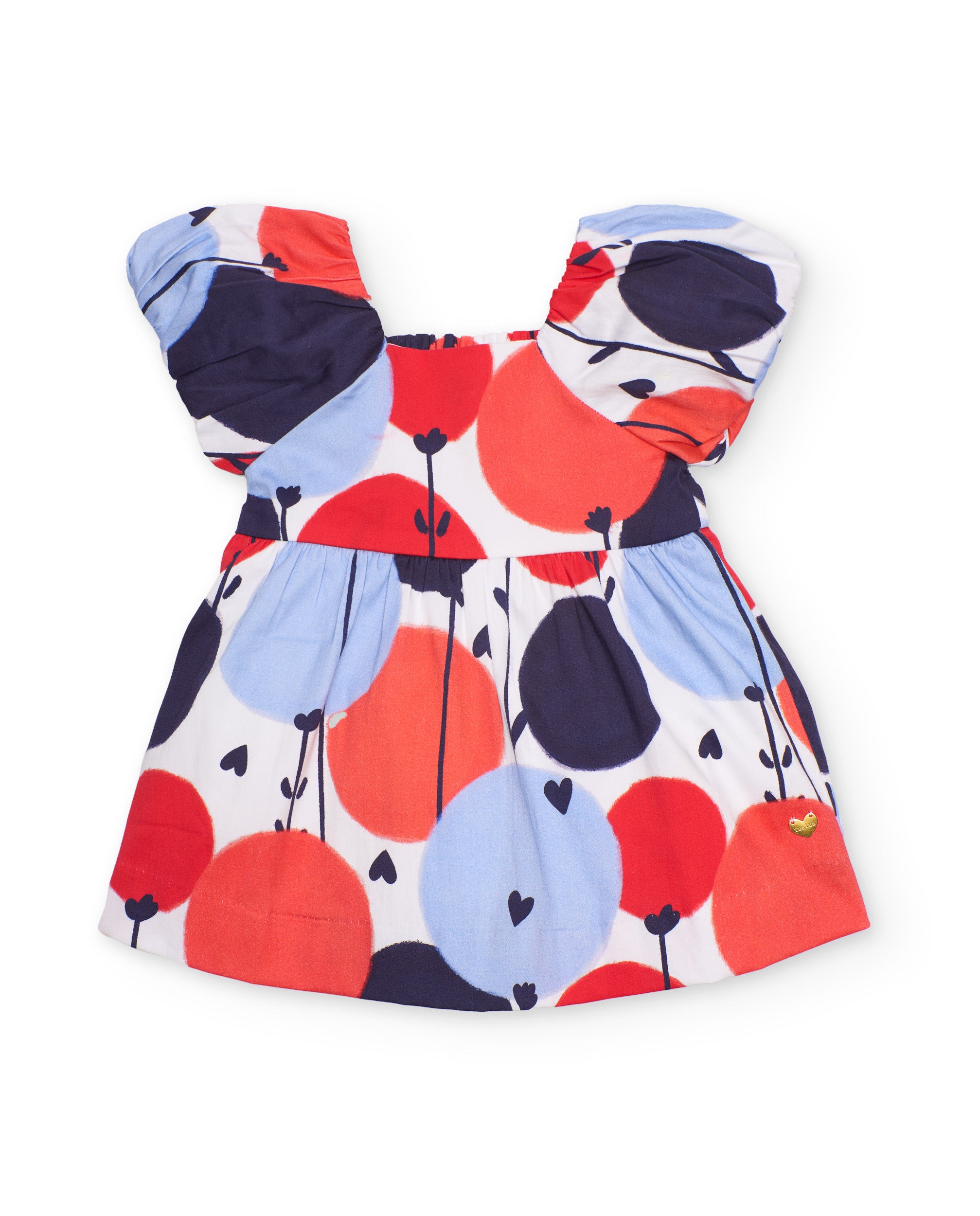 Vestido de niña de plana con mangas abullonadas
