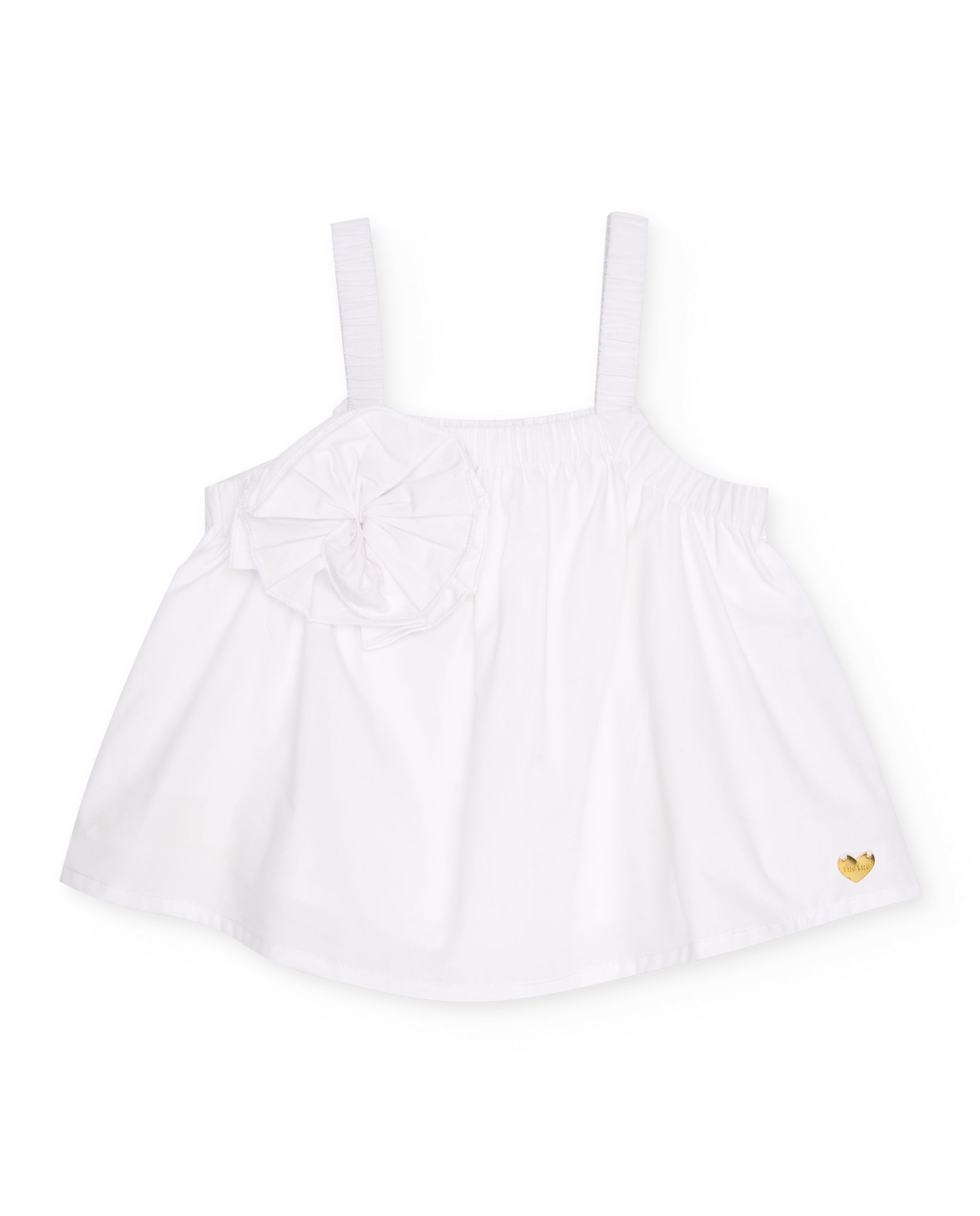 Blusa de niña de plana con aplique de flor