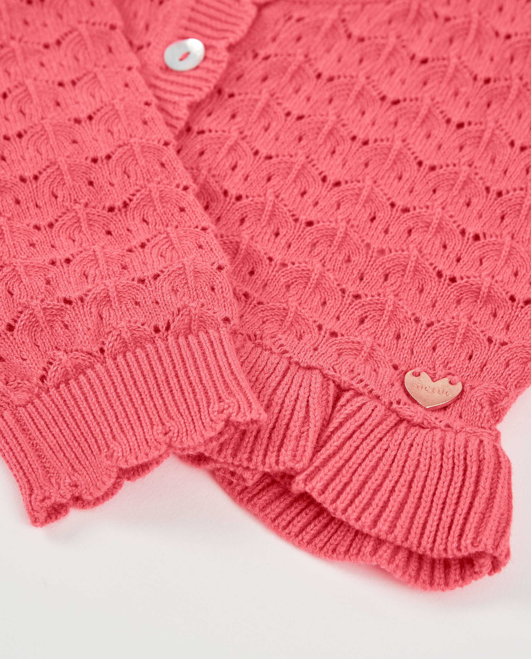 Chaqueta de niña de tricot con silueta corta