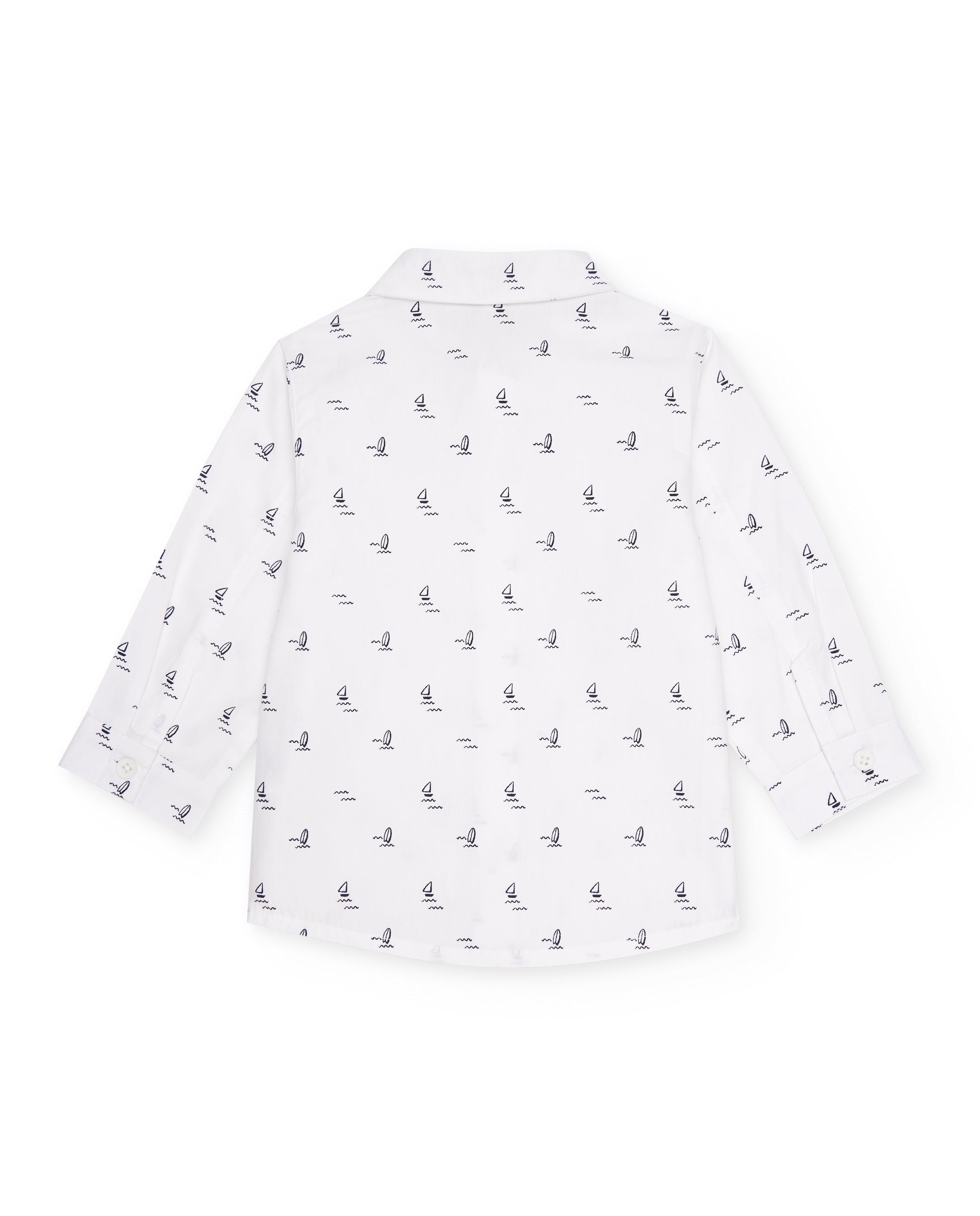 Camisa de niño de plana con estampado de veleros