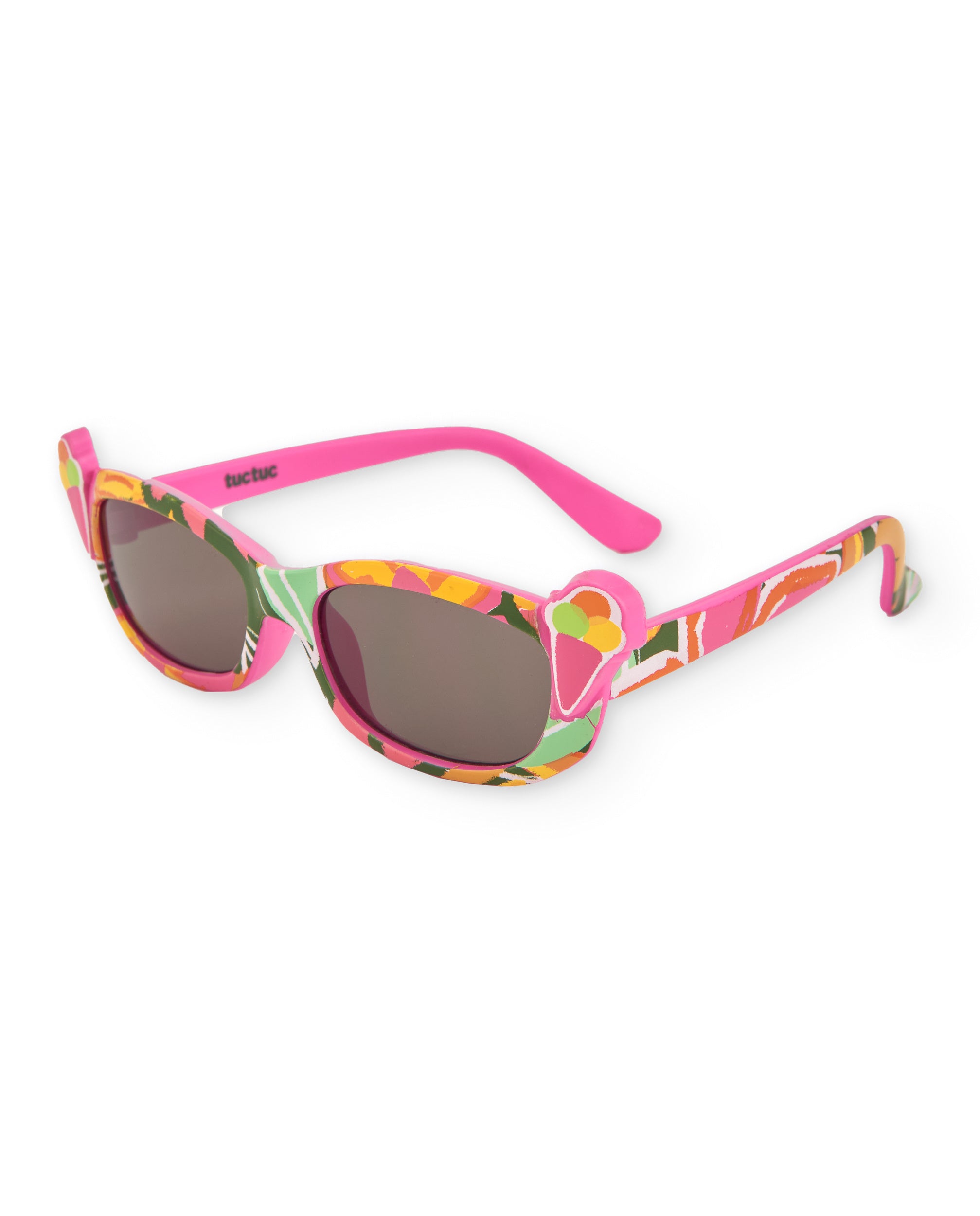 Gafas de sol de niña con apliques de flores decorativas