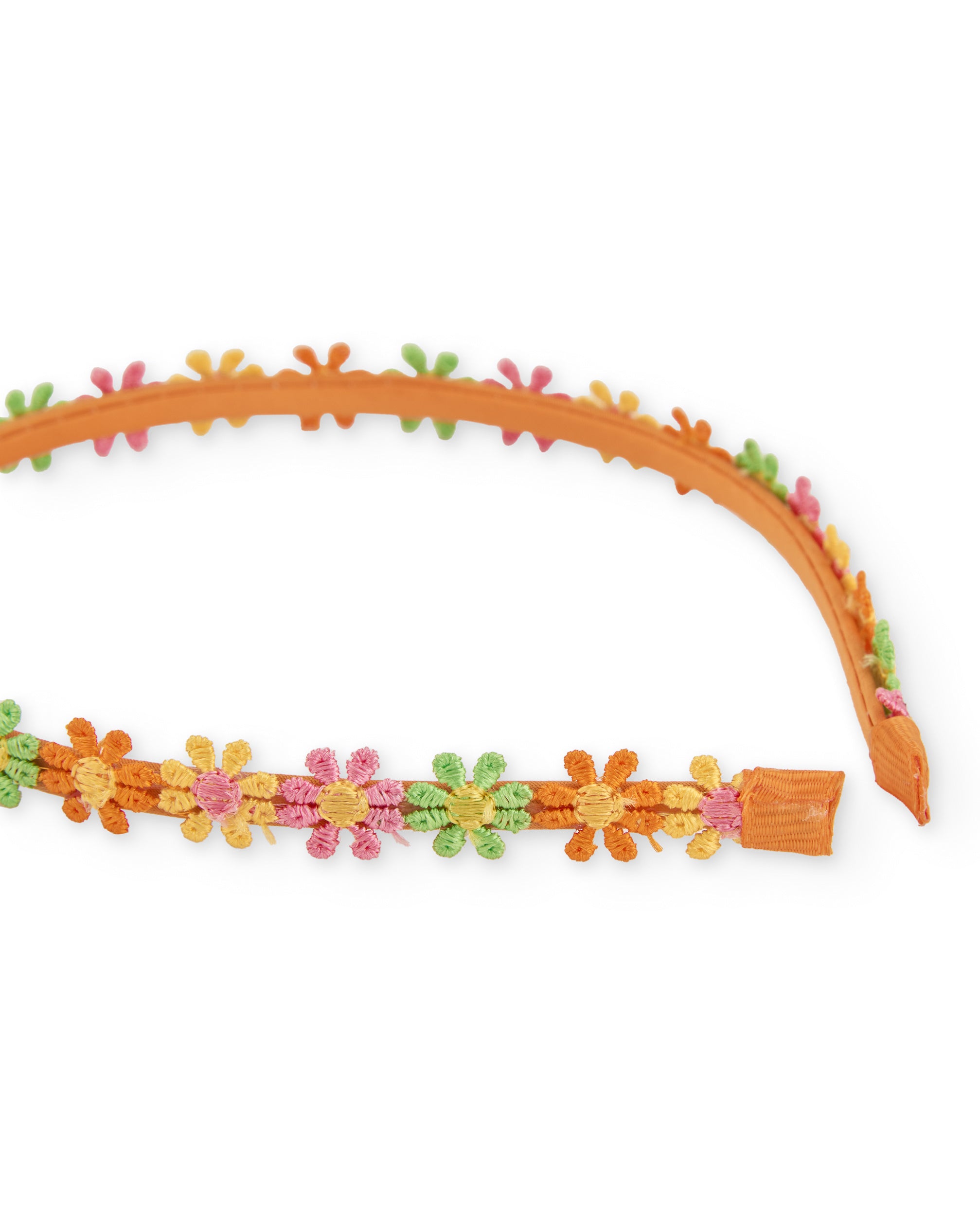 Diadema de niña de plana con bordado floral