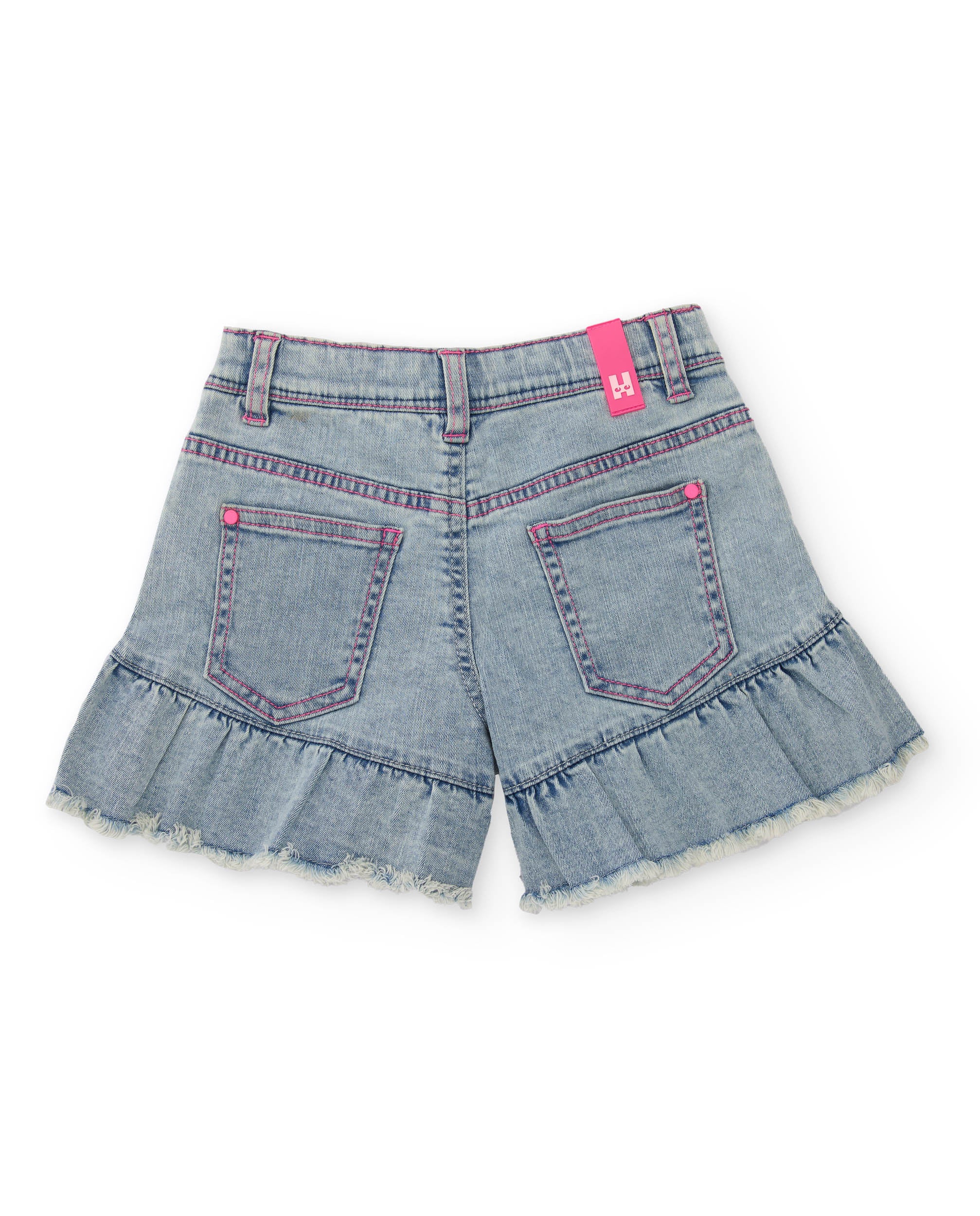 Short de niña de plana y denim suave