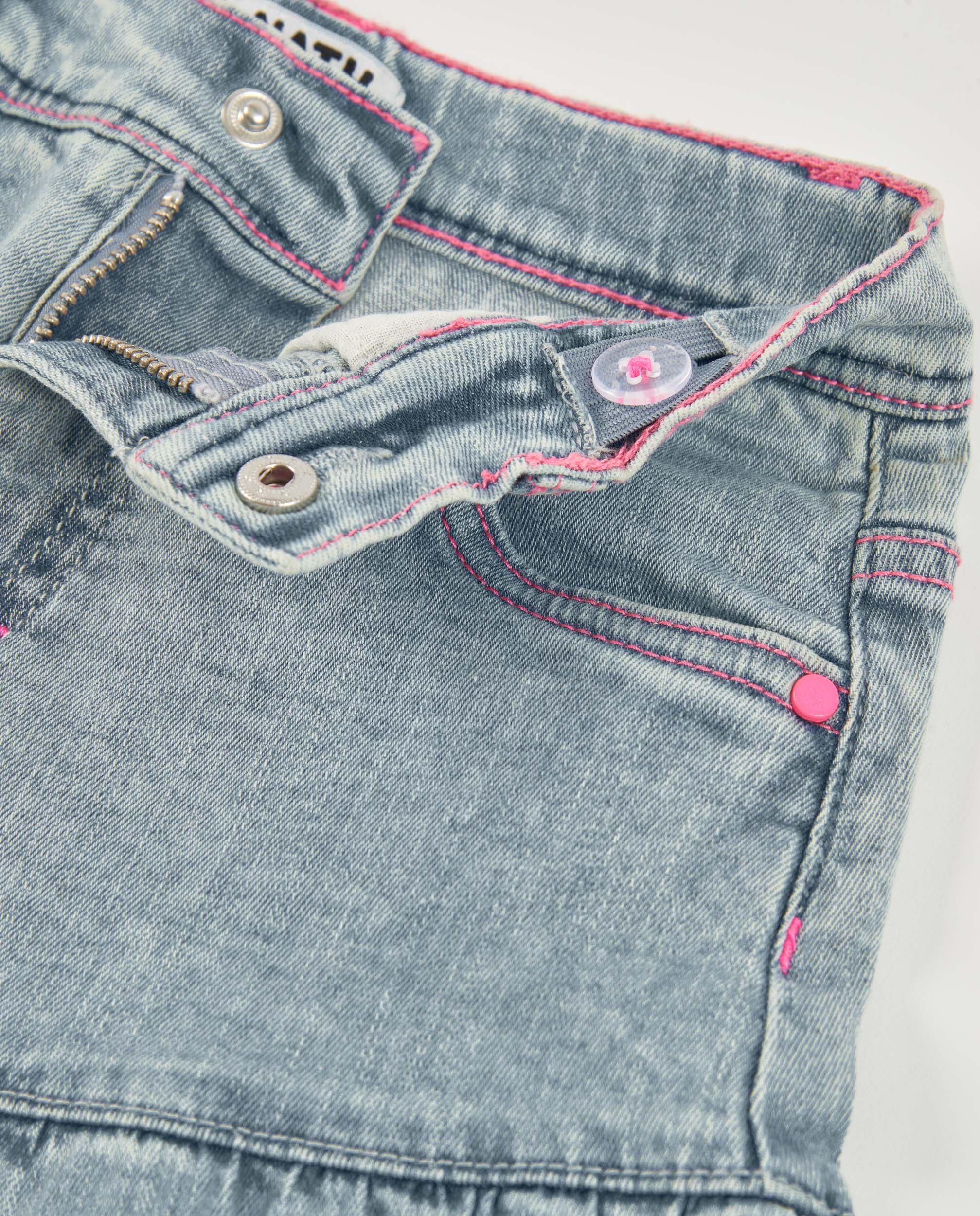 Short de niña de plana y denim suave