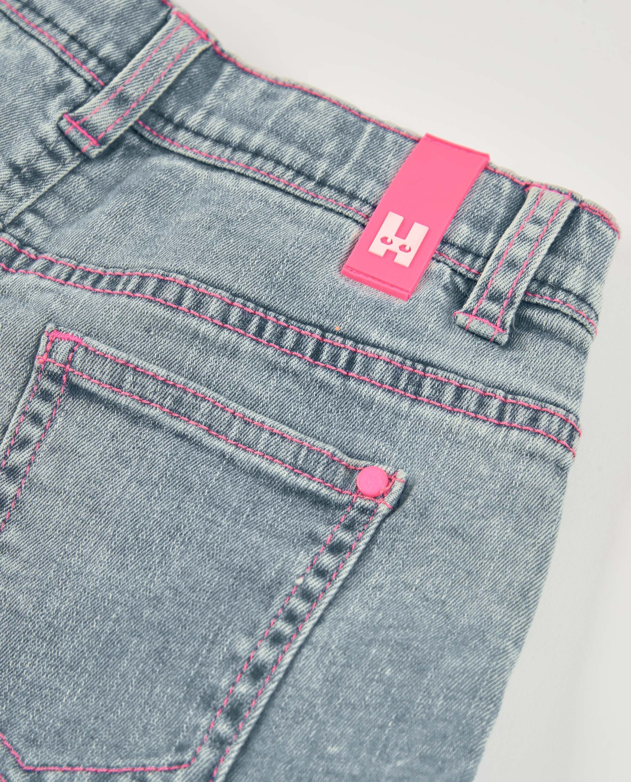Short de niña de plana y denim suave