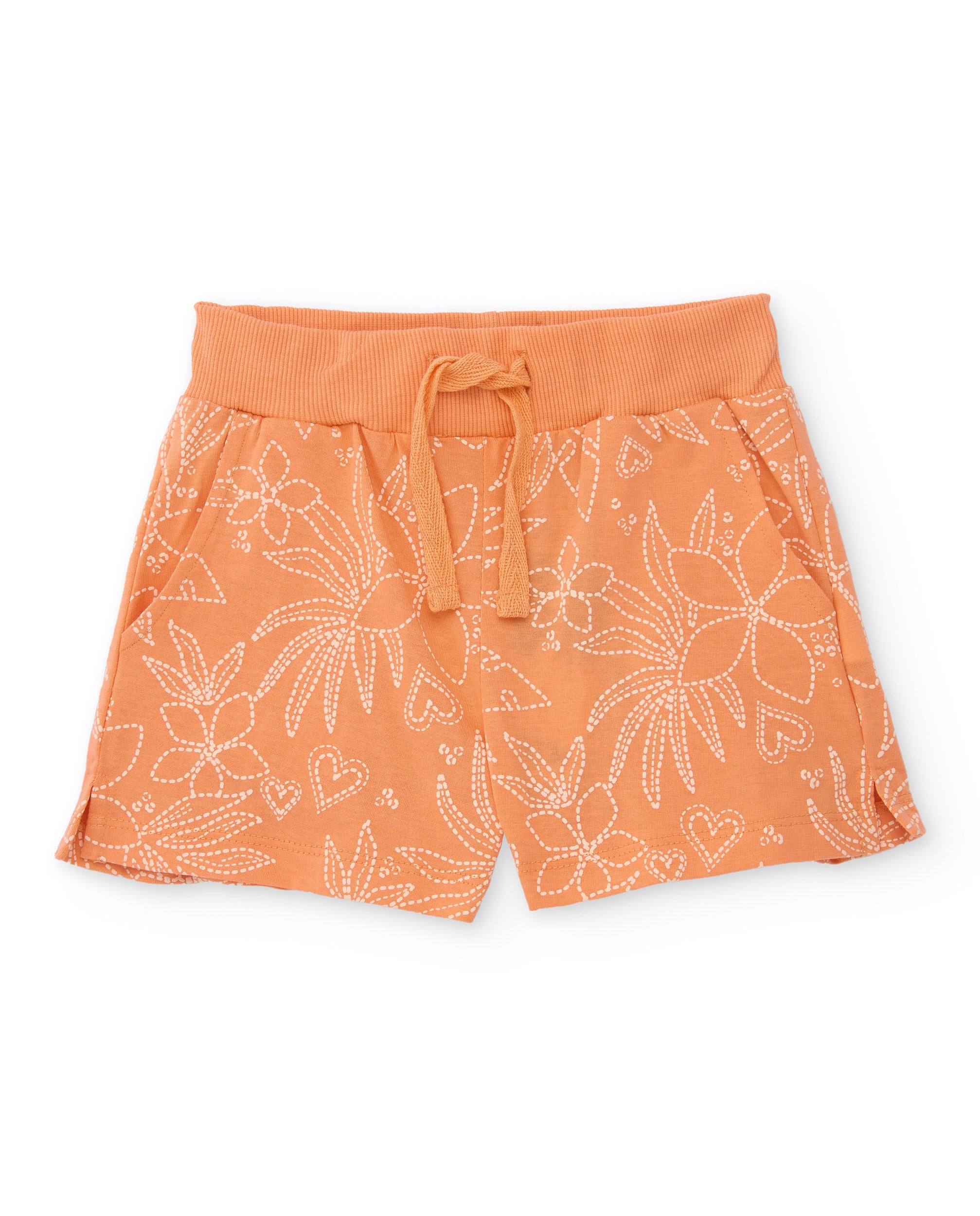 Short de niña de punto con estampado floral