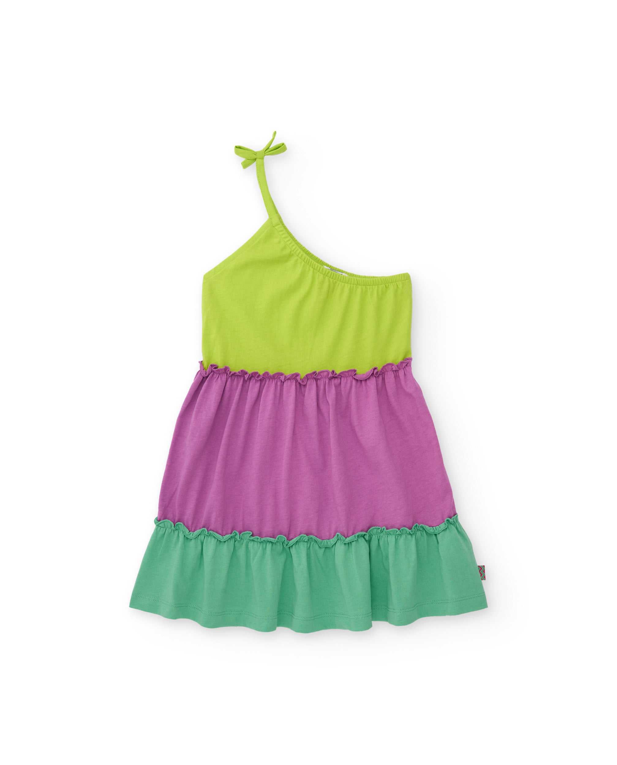 Vestido de niña de punto con diseño asimétrico