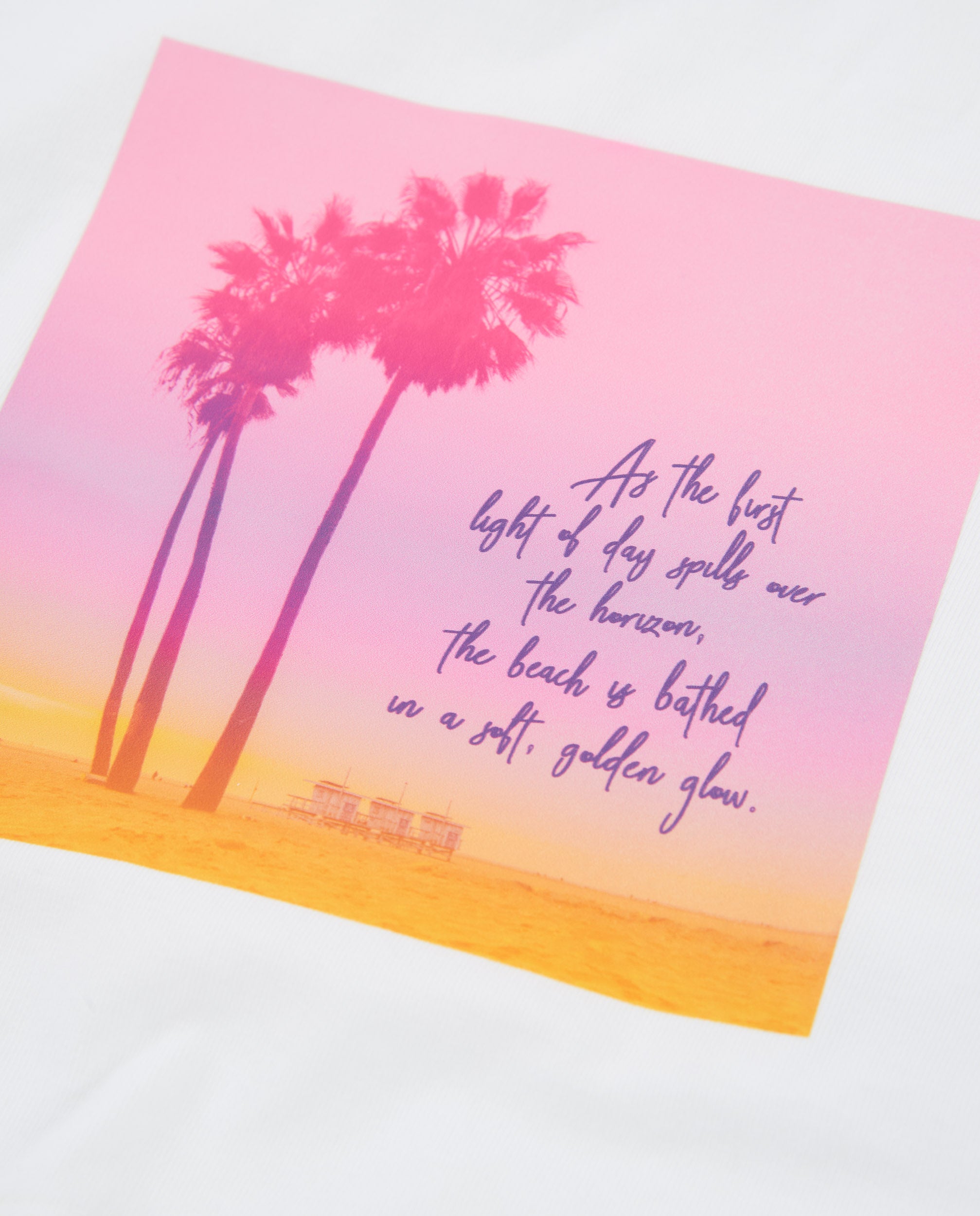 Camiseta de niña de punto con ilustración de palmera