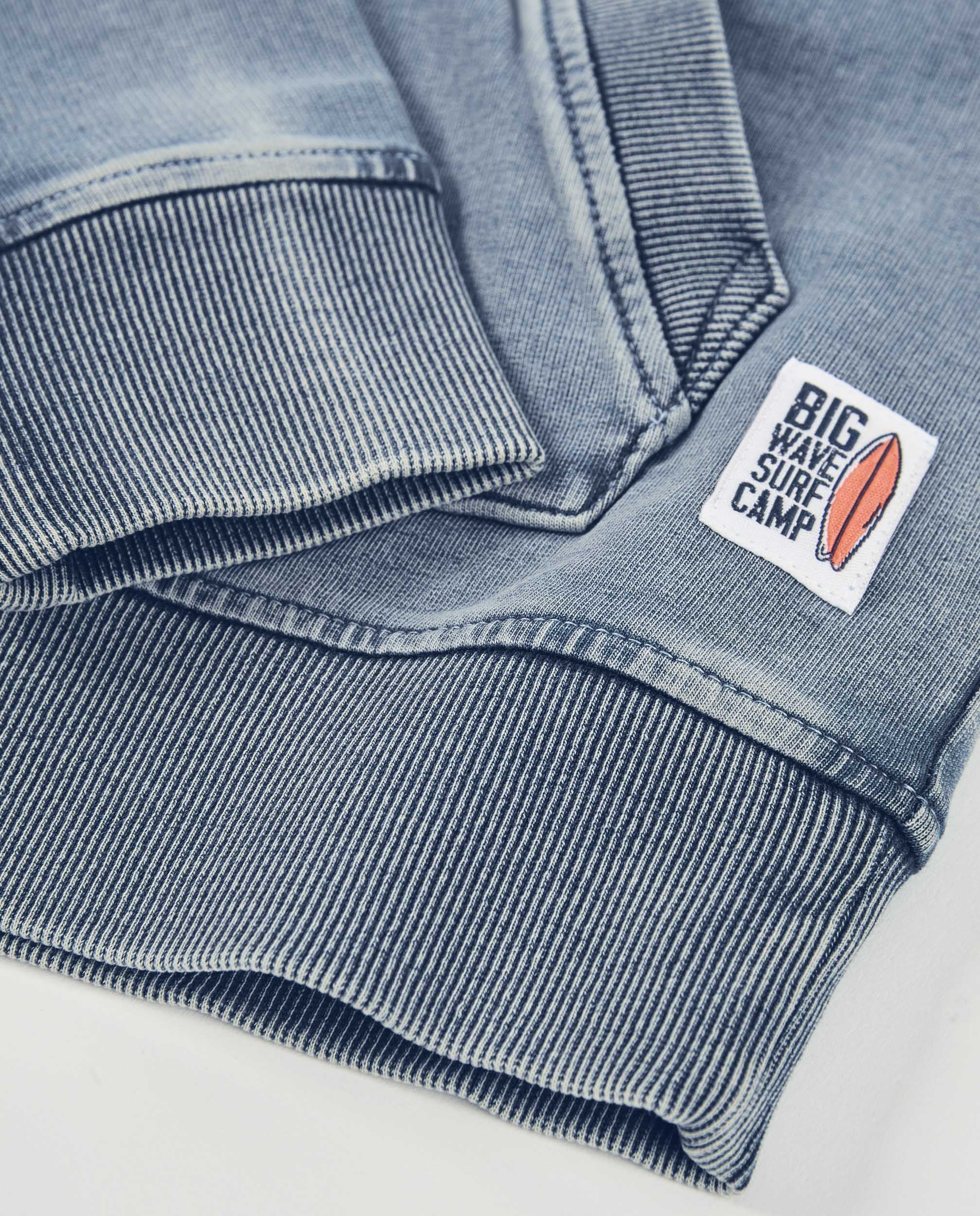 Sudadera de niño de punto y denim efecto lavado