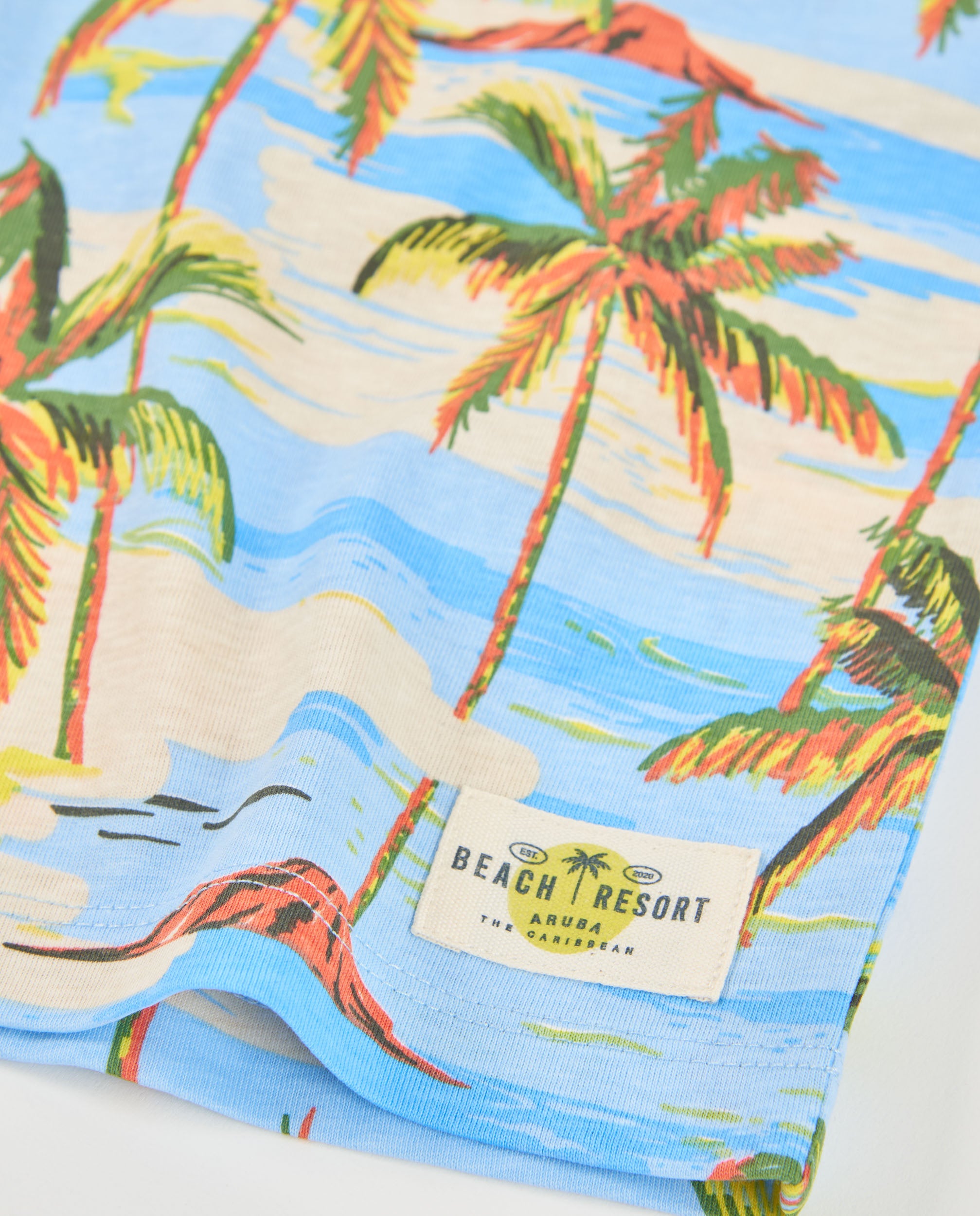 Camiseta de niño de punto con estampado tropical
