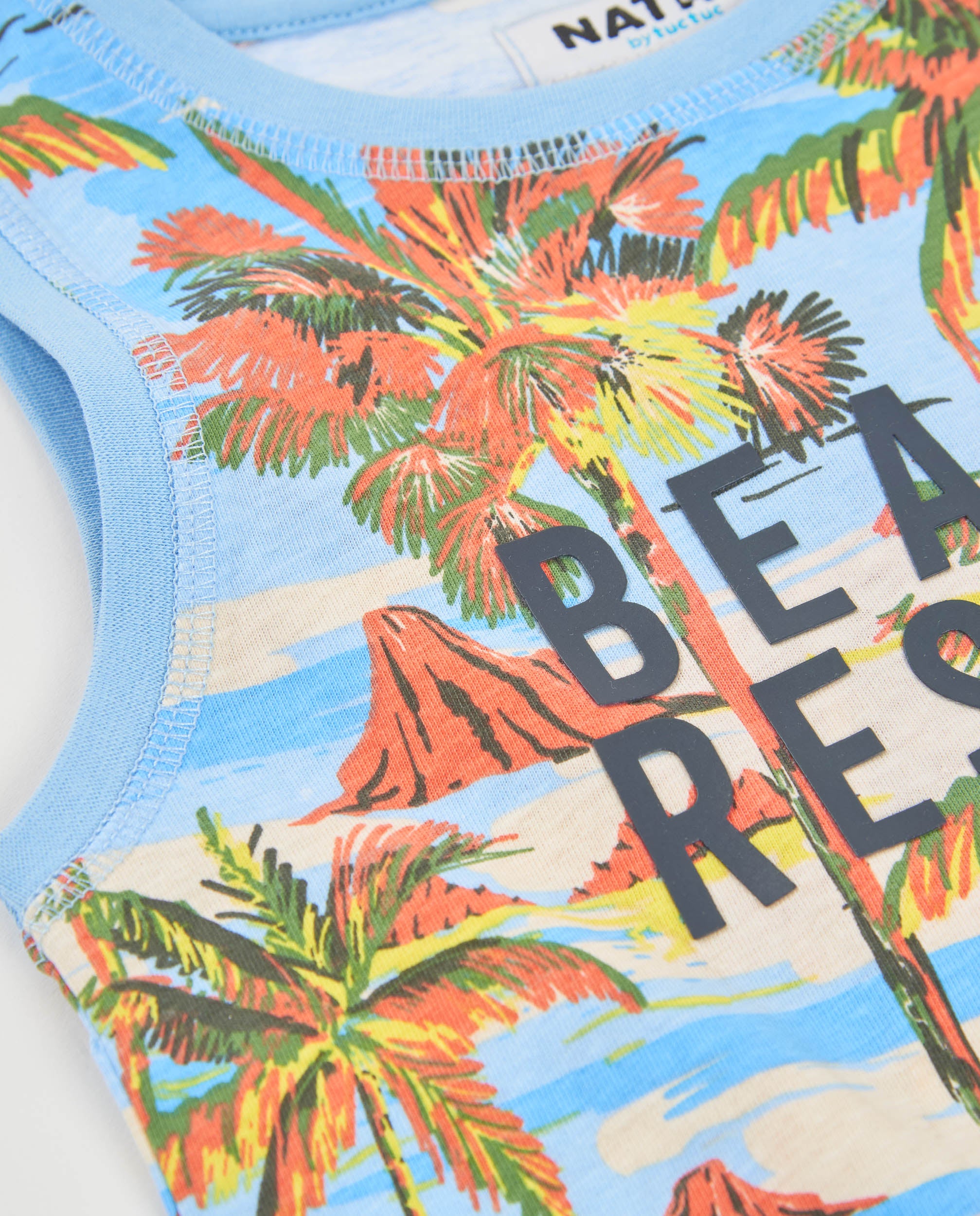 Camiseta de niño de punto con estampado tropical