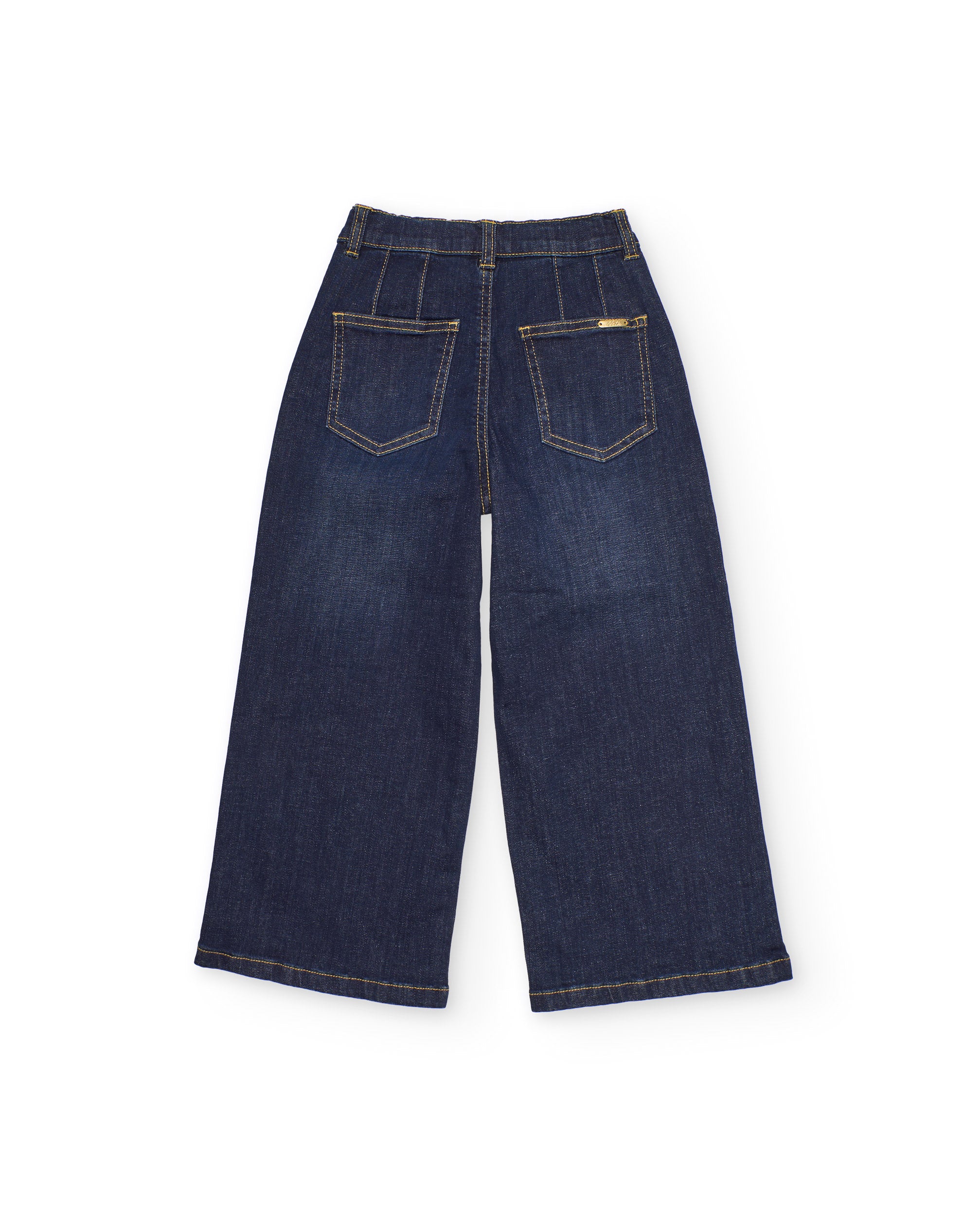 Pantalones de niña de plana y tejido denim