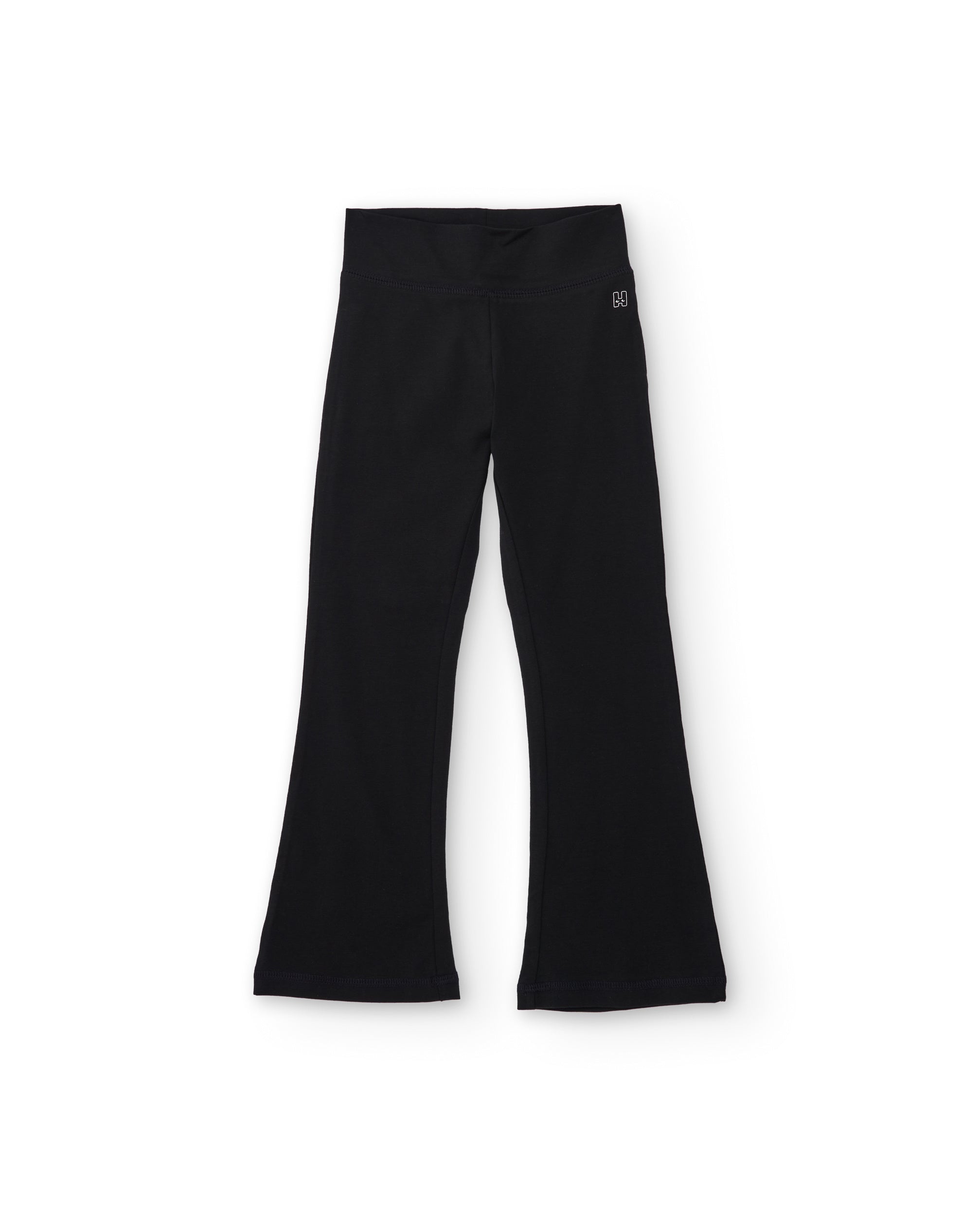 Pantalones de niña de punto y pierna acampanada