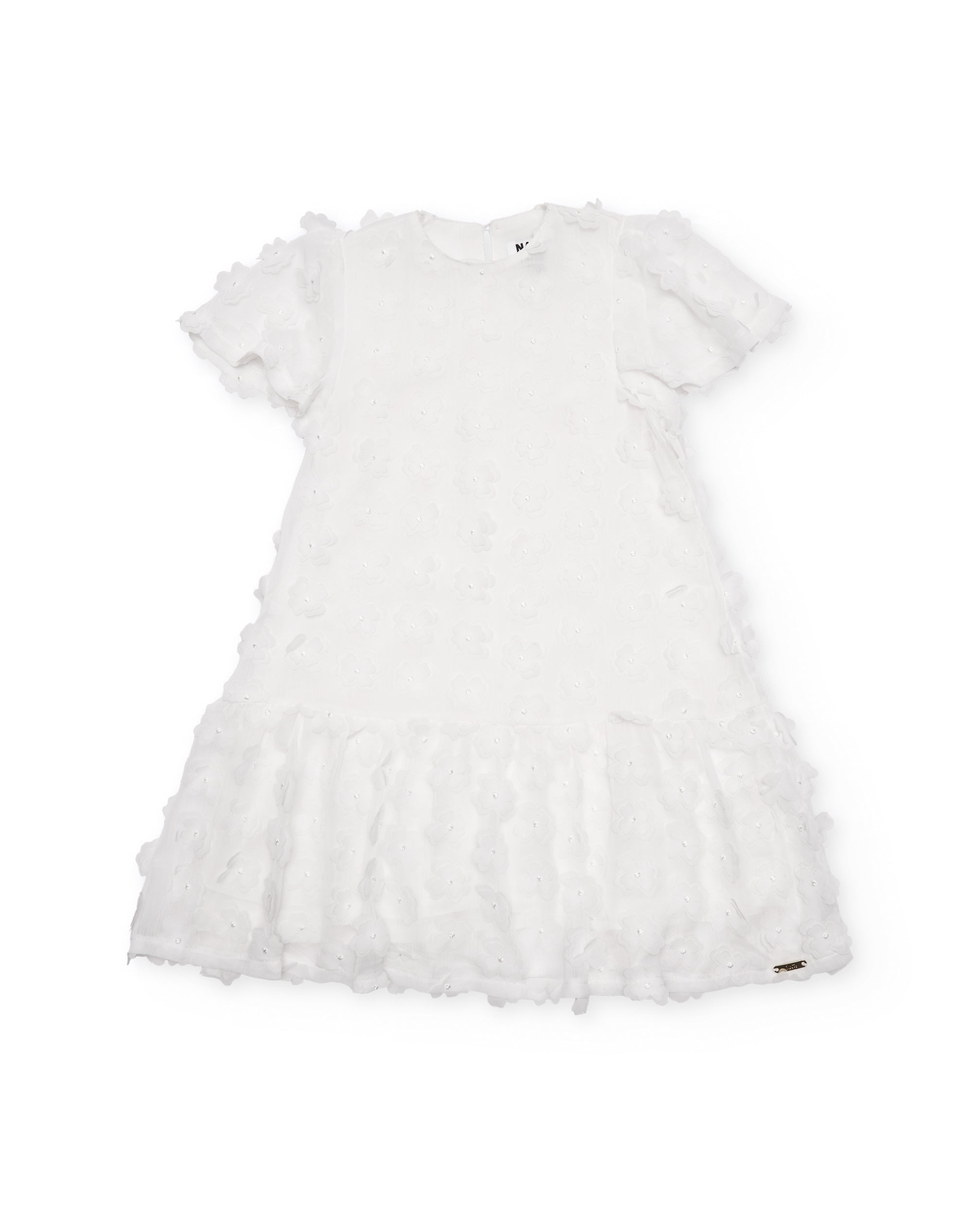 Vestido de niña de plana con adornos florales