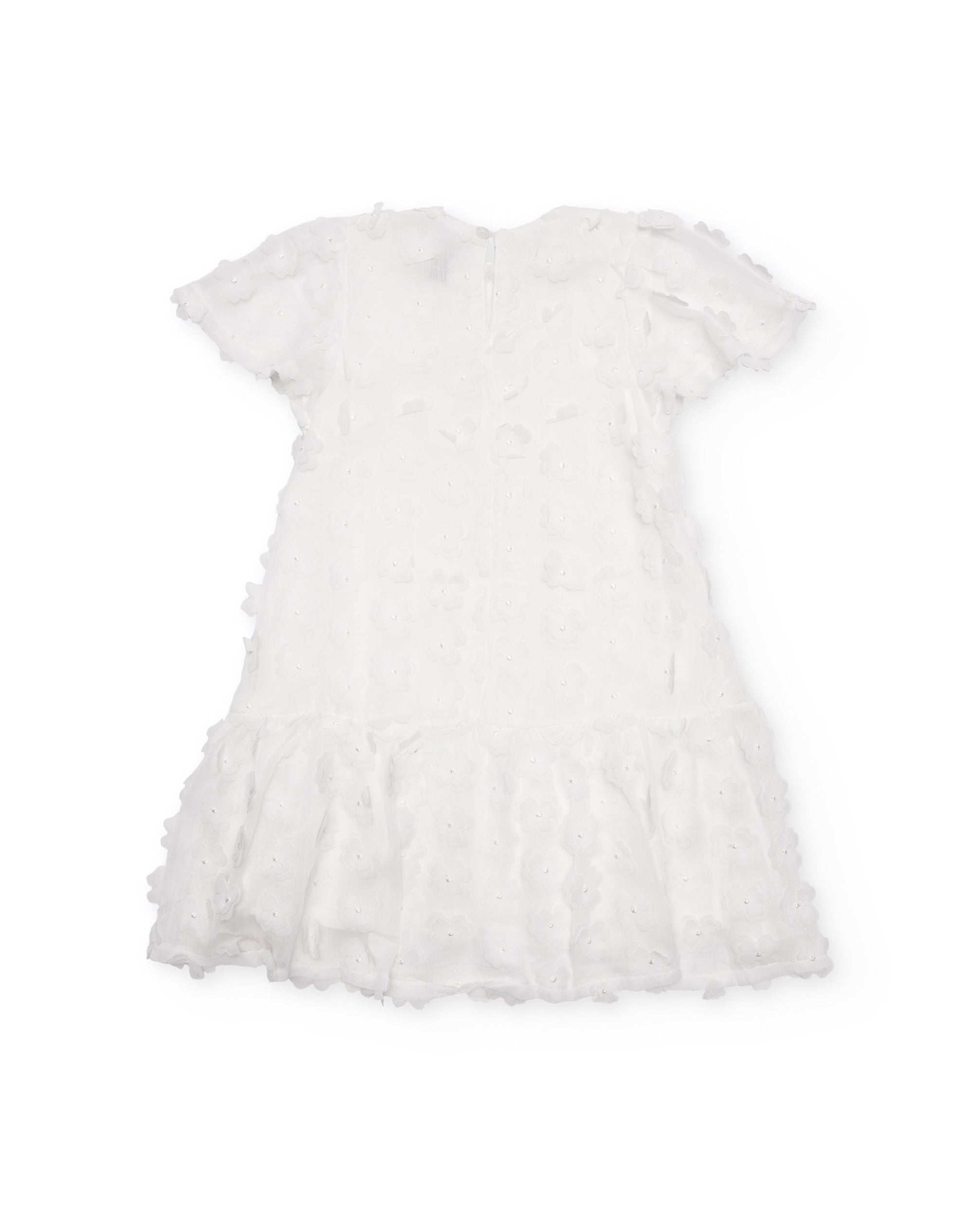 Vestido de niña de plana con adornos florales