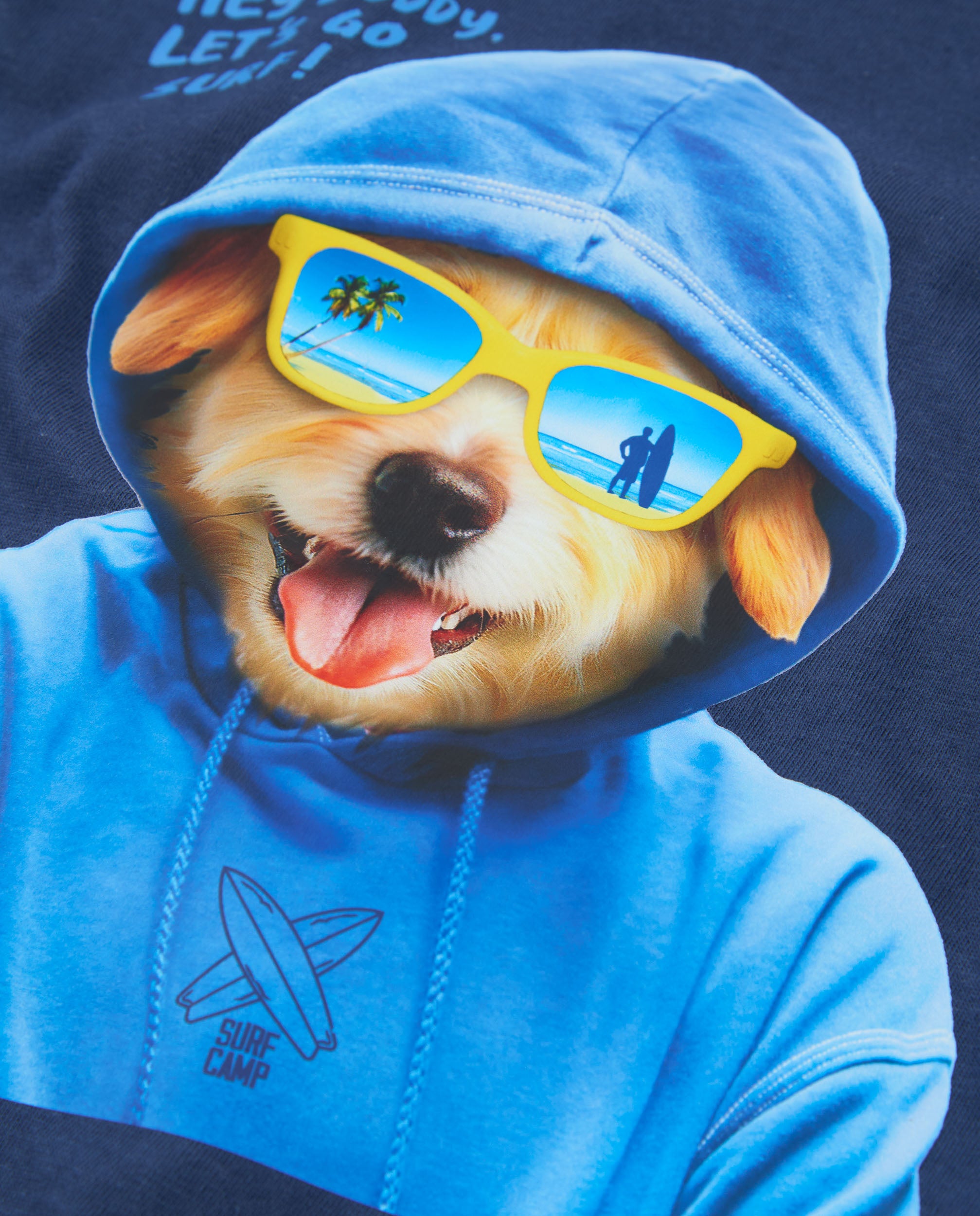 Camiseta de niño de punto con gráfico de perro