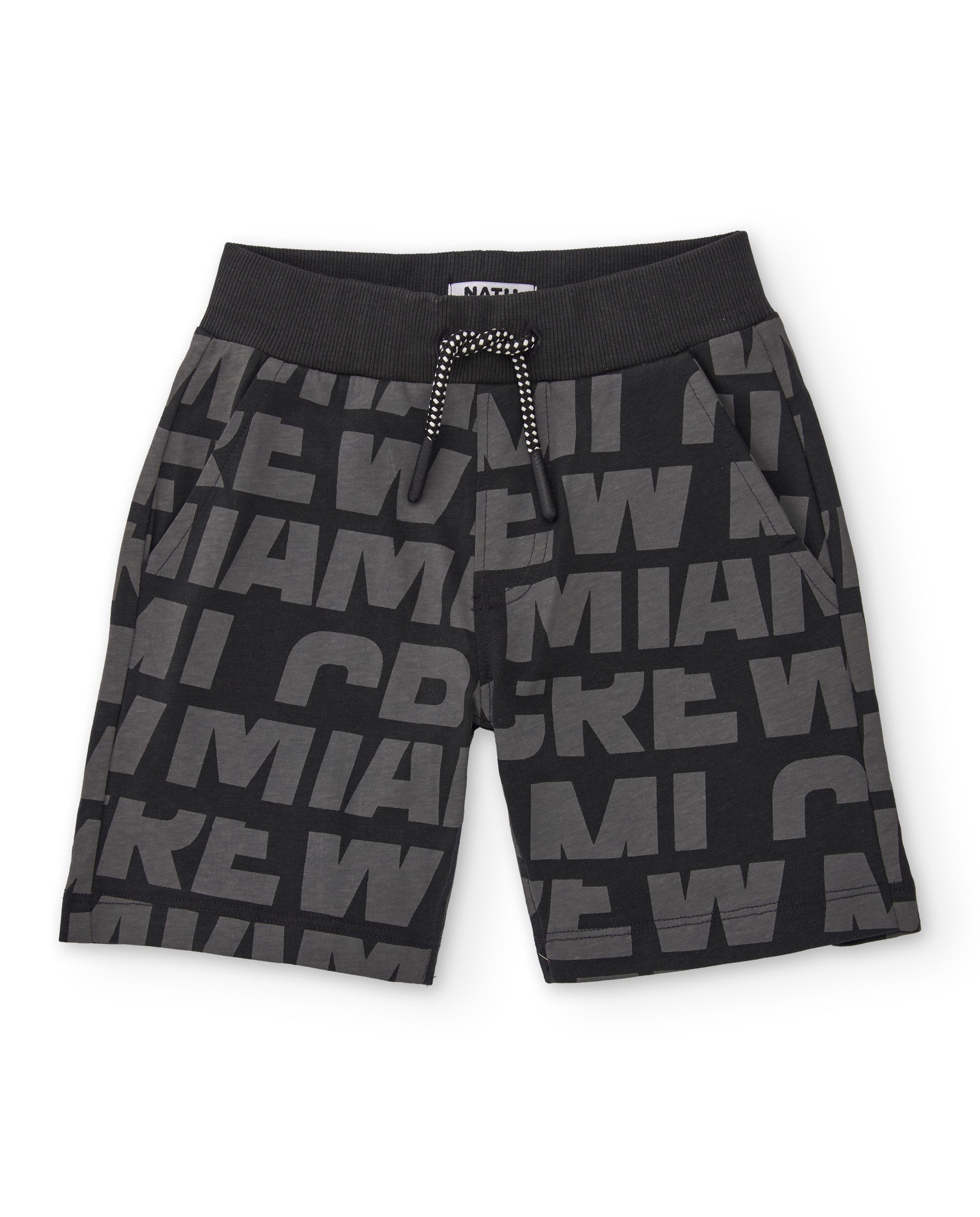 Bermuda de niño de punto con estampado de letras