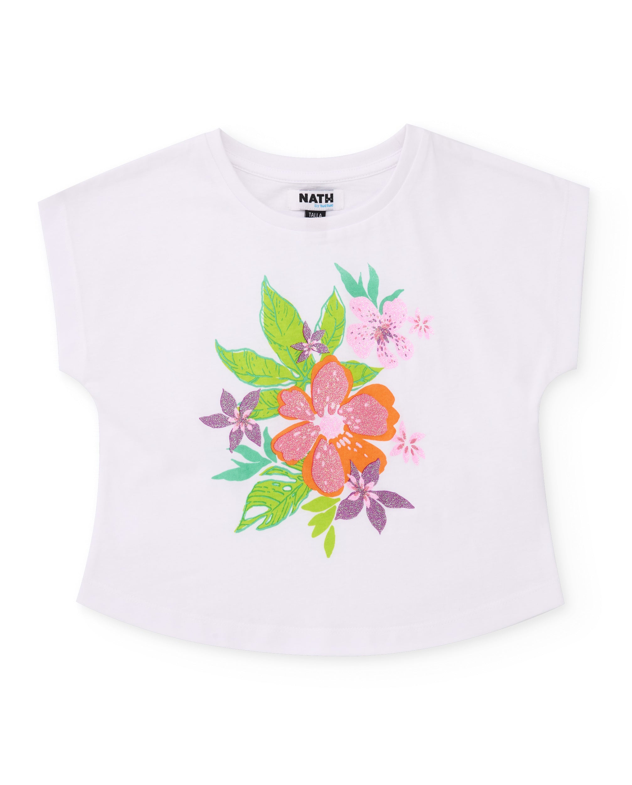 Camiseta de niña de punto con acabado brillante