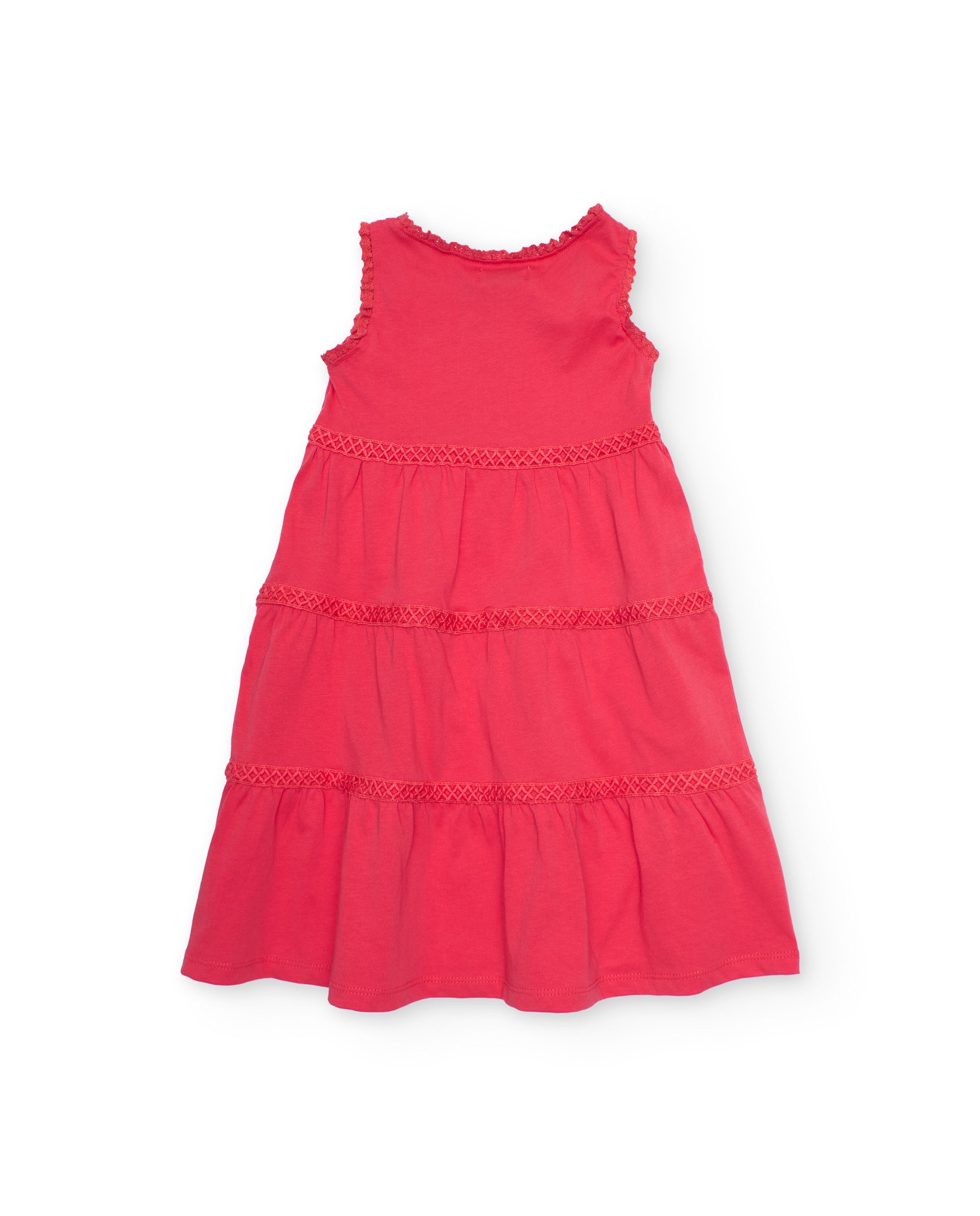 Vestido de niña de punto con detalles de encaje