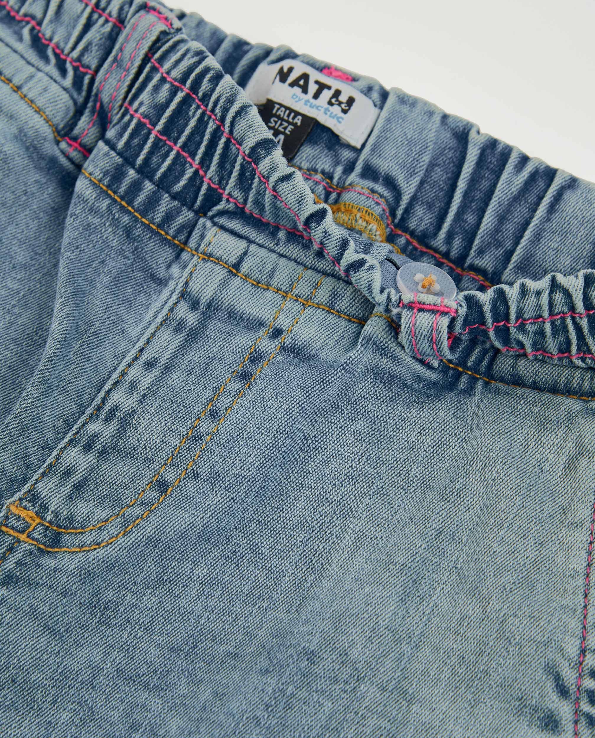 Pantalones de niña de plana y denim diseño cargo