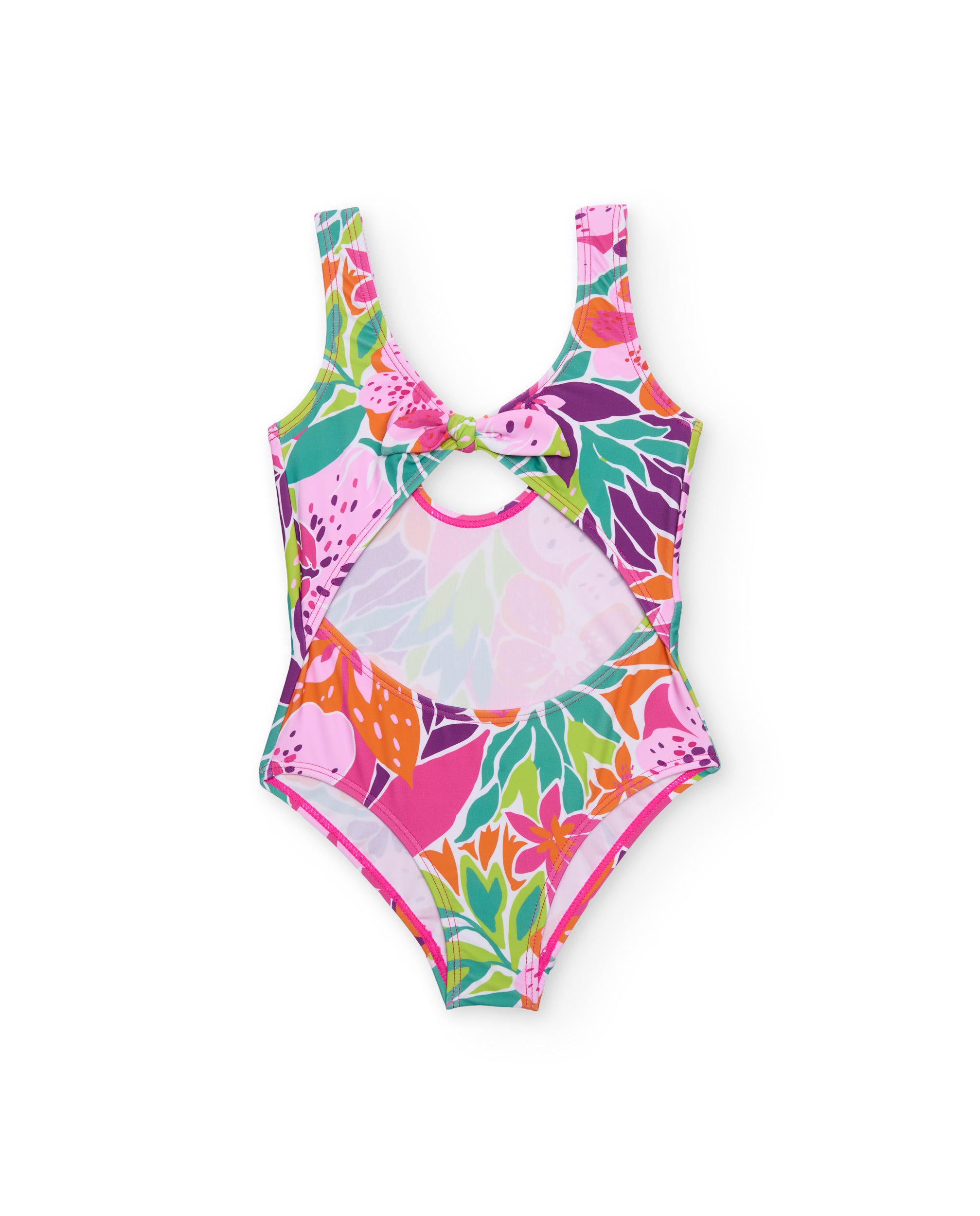 Bañador de niña de punto con nudo decorativo