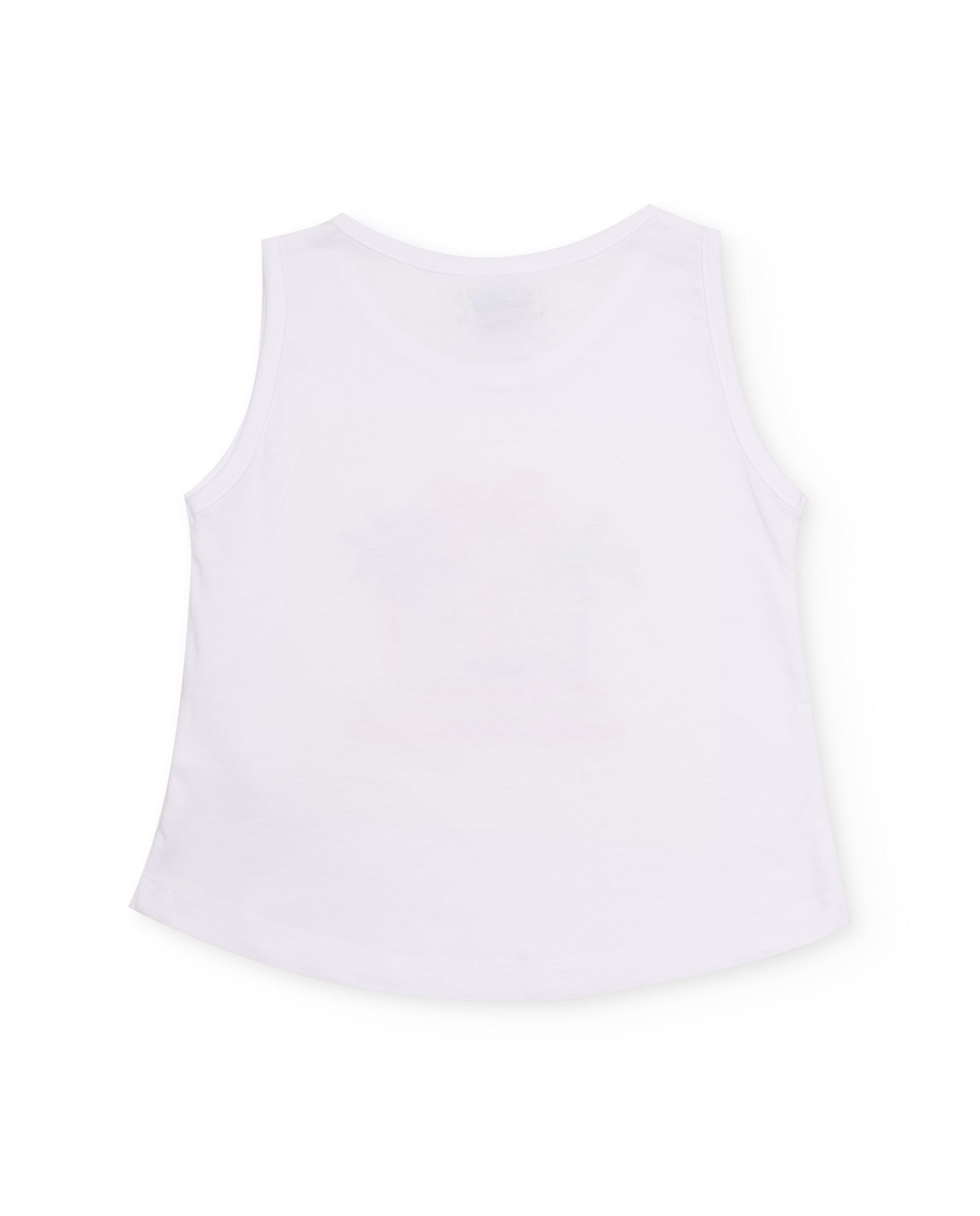 Camiseta de niña de punto con bordado de palmeras