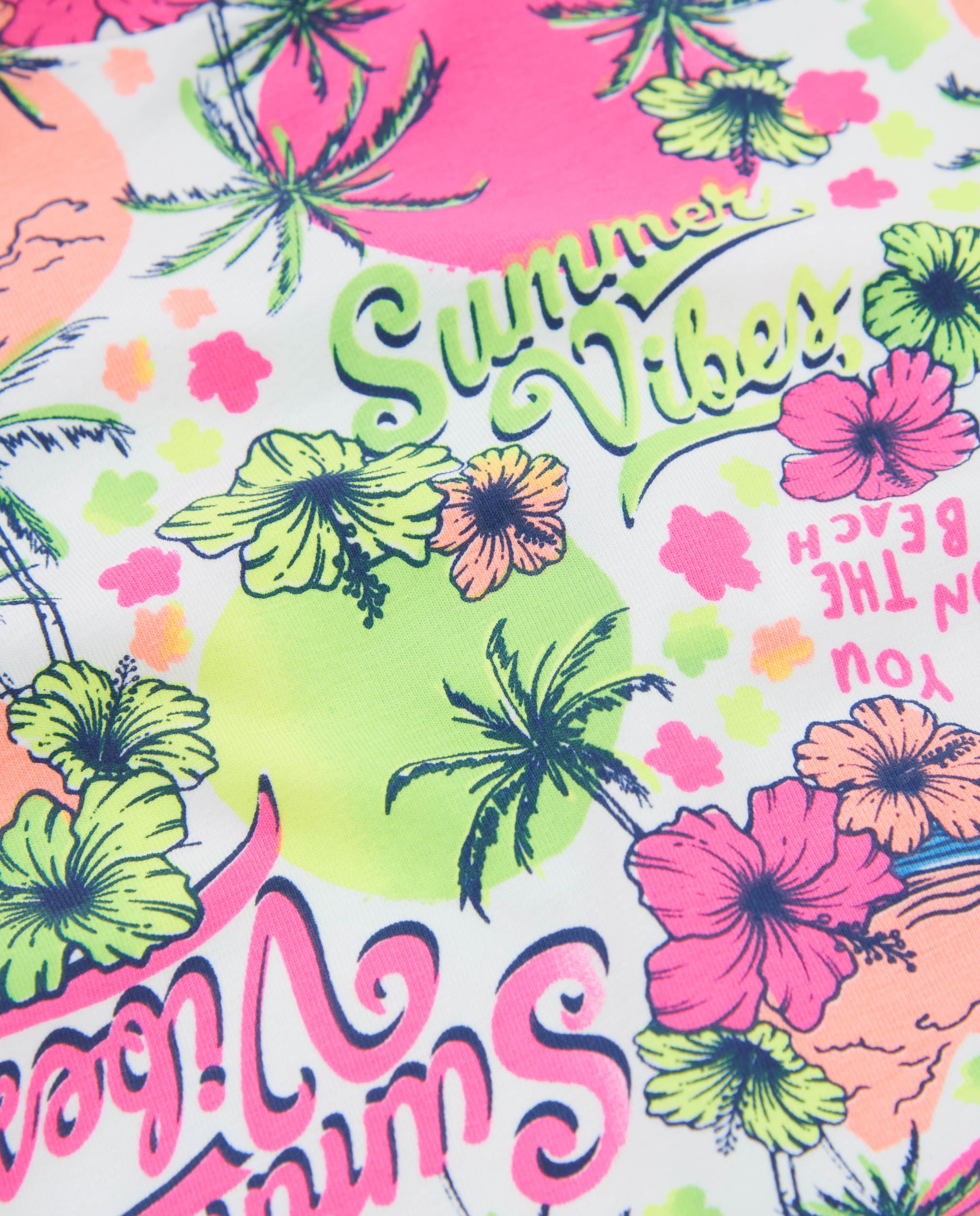 Camiseta de niña de punto con estampado veraniego