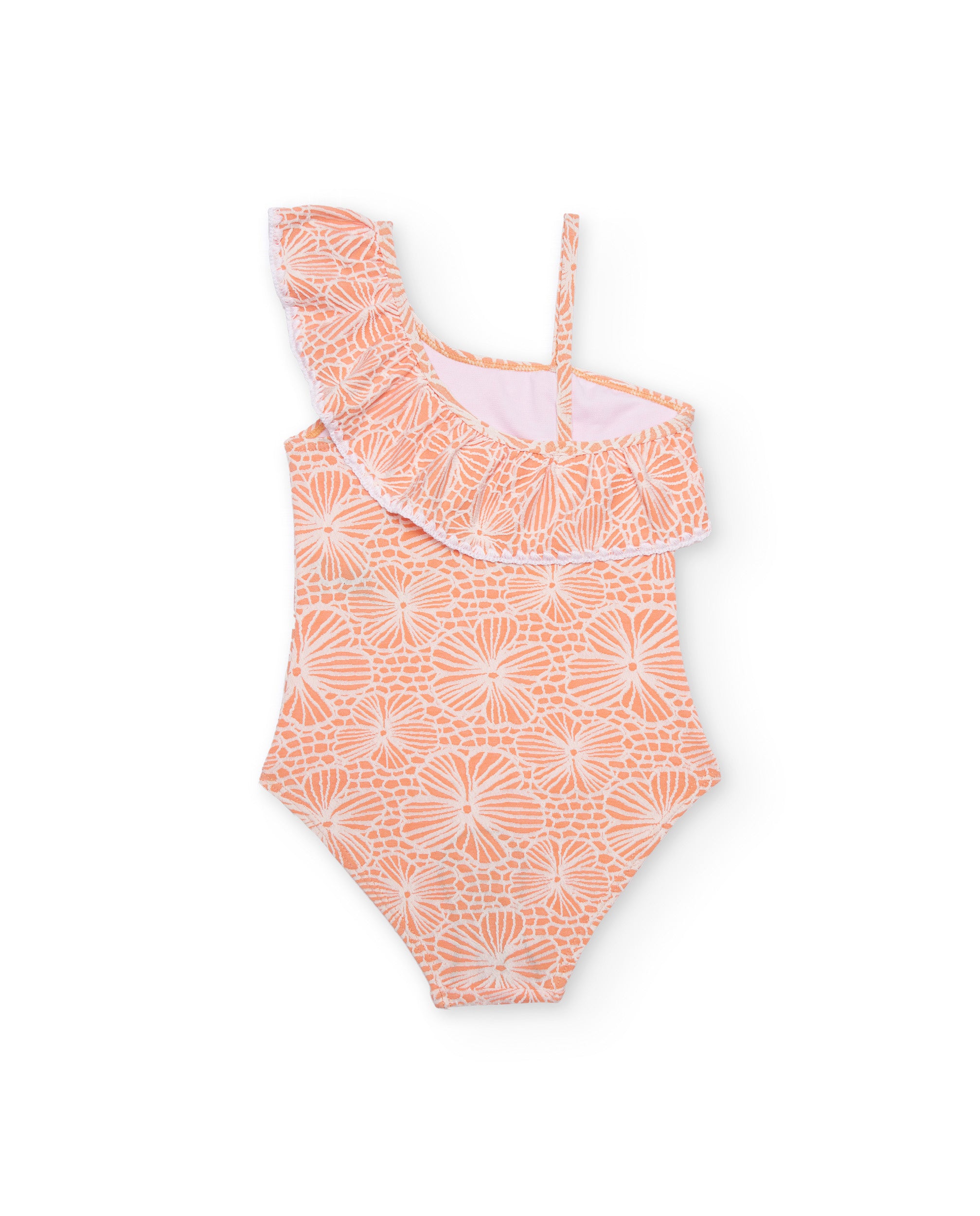 Bañador de niña de punto con diseño asimétrico
